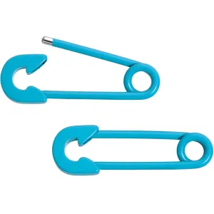 14 Gauge 3/4 Teal Matte Punk Rock Safety Pin Barbell Nipple Ring Set