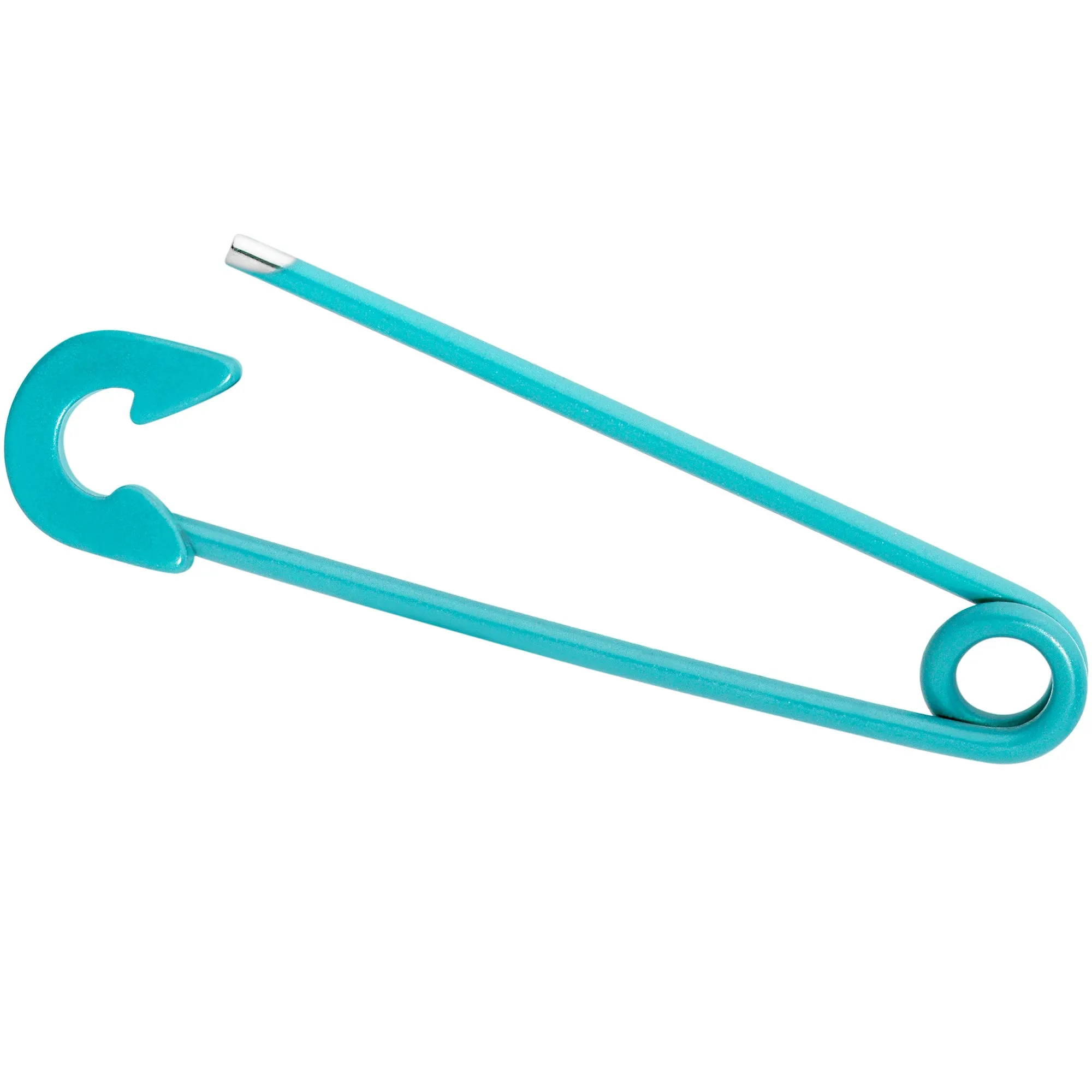 14 Gauge Teal Matte Punk Rock Safety Pin Industrial Barbell 38mm