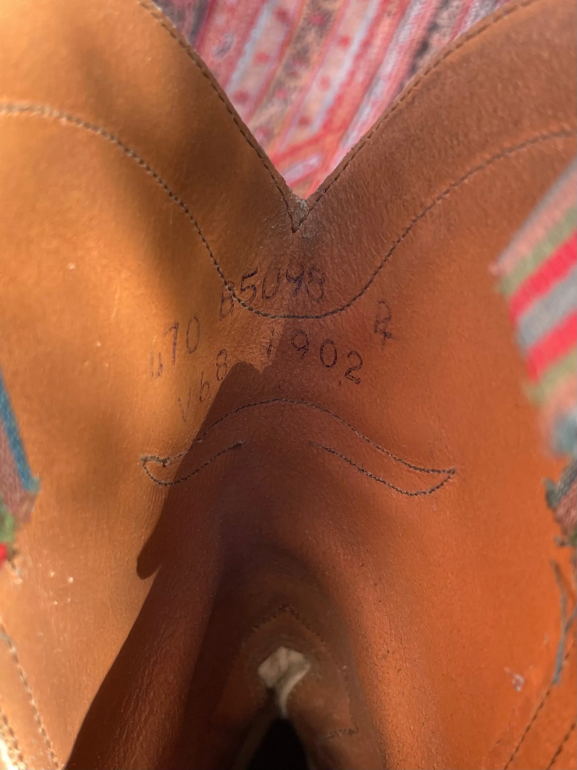 1940s-50s Leather Steer Head Inlay Shorty Boots