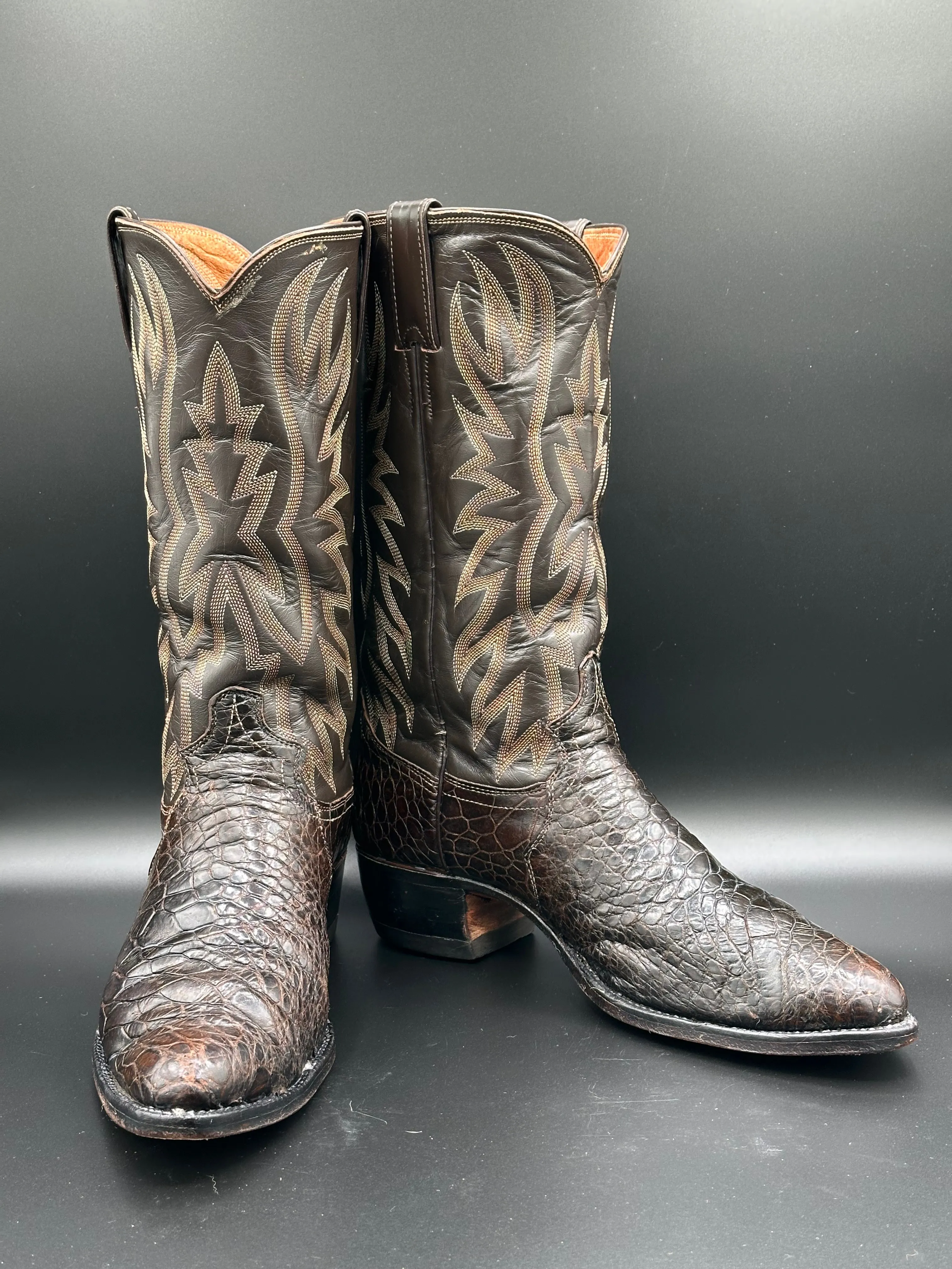 1970's Justin Preban Sea Turtle Cowboy Boots size 8.5 D