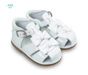 3201 Dina White Patent Sandal - WIDE FIT