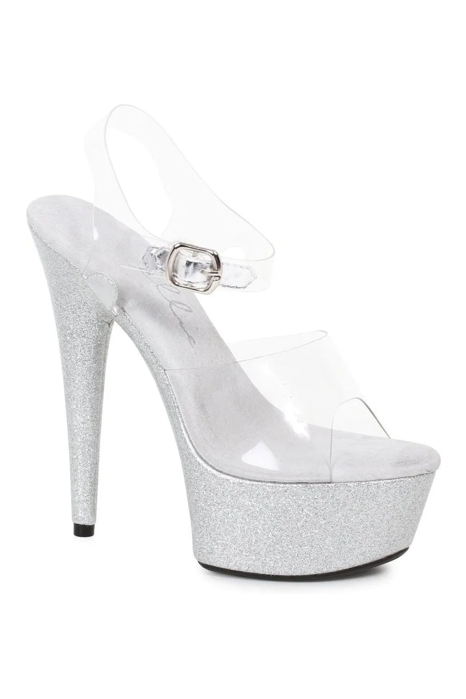 609-KNOX Stripper Sandal | Silver Glitter