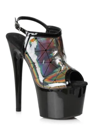709-ZION Stripper Sandal | Grey Patent