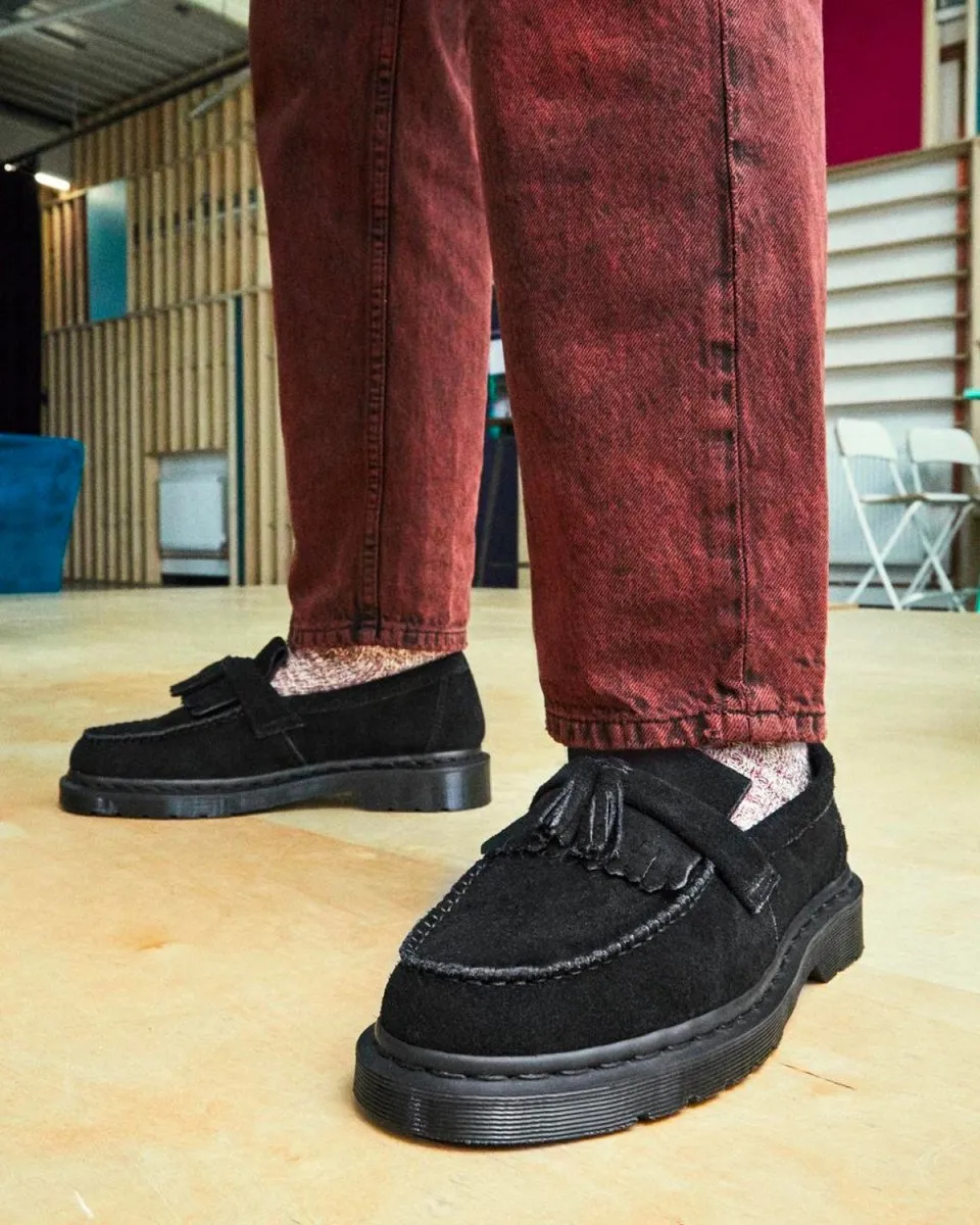 Adrian Mono Suede Loafers - Black