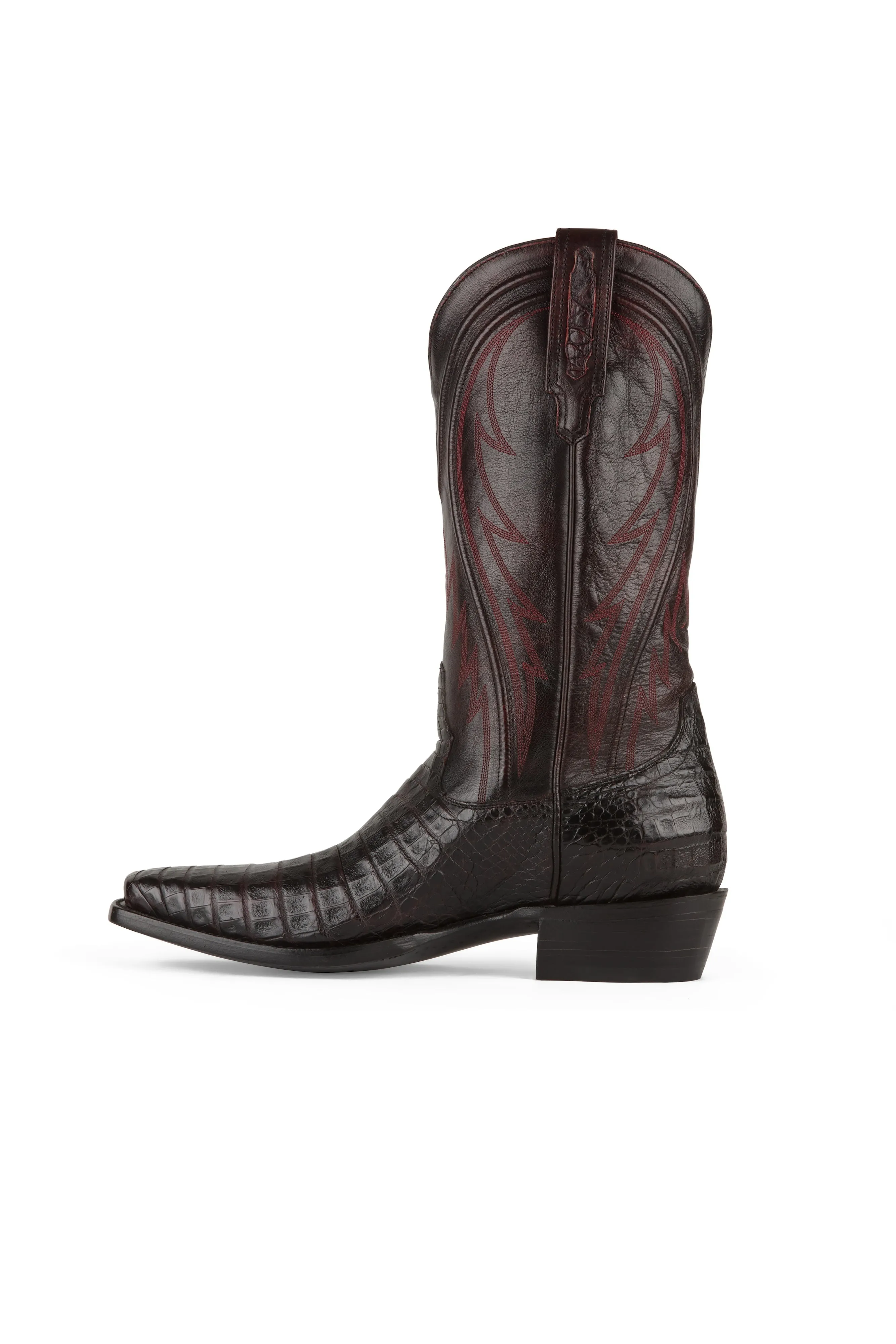 Allens Brand - James - Cutter Toe - Black Cherry Caiman
