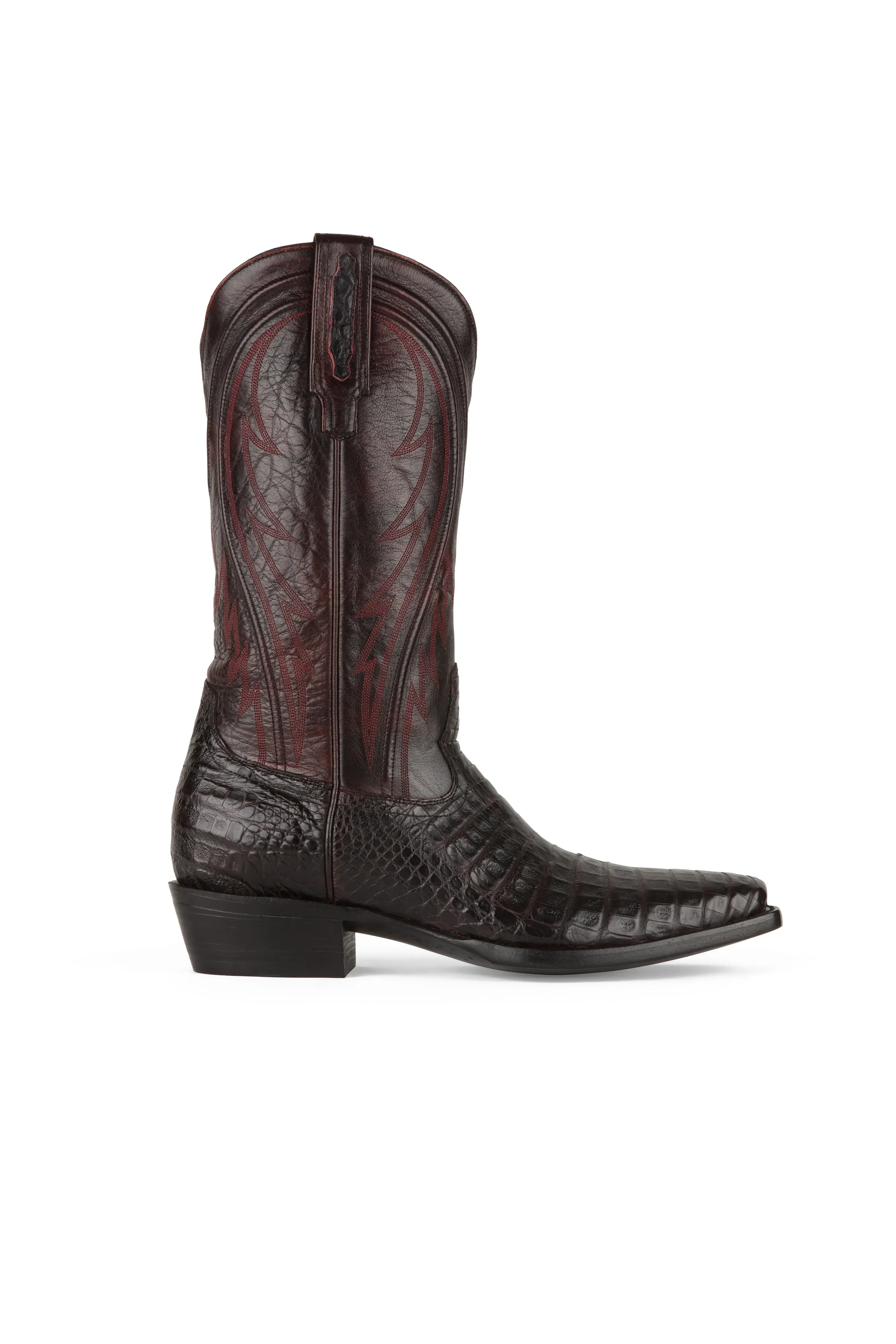 Allens Brand - James - Cutter Toe - Black Cherry Caiman