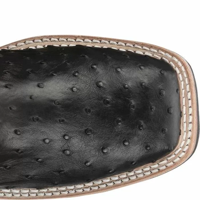 AQ8530: Justin Boots - Men's Full Quill Ostrich - Black - AQHA