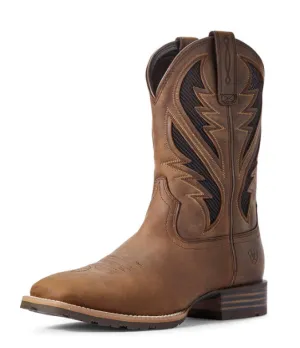 Ariat Mens Hybrid VentTEK Distressed Brown Wide Sq Toe 10031454