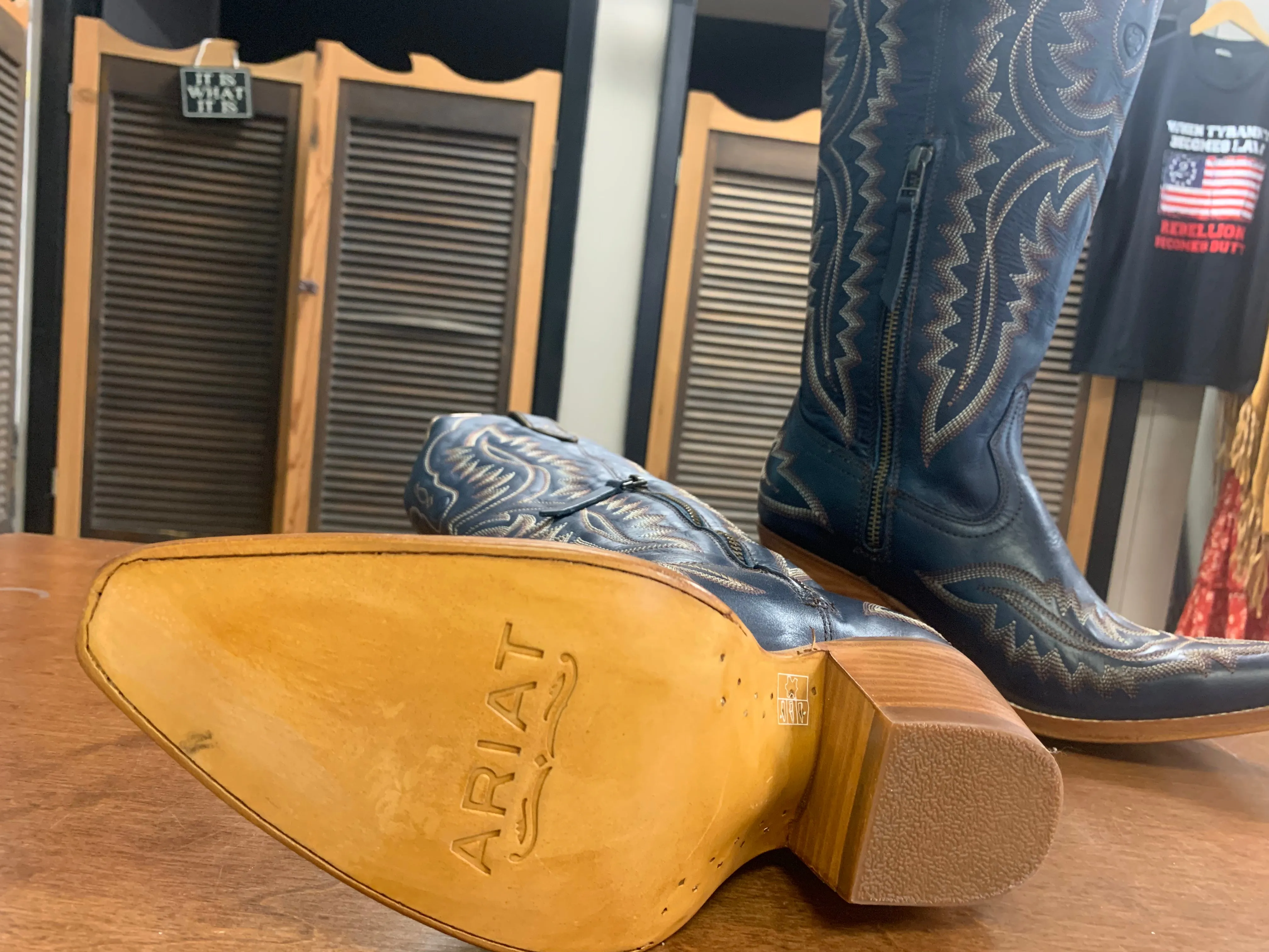 ARIAT WOMEN'S CASANOVA TALL WESTERN BOOTS NAVY BLUE- SNIP TOE