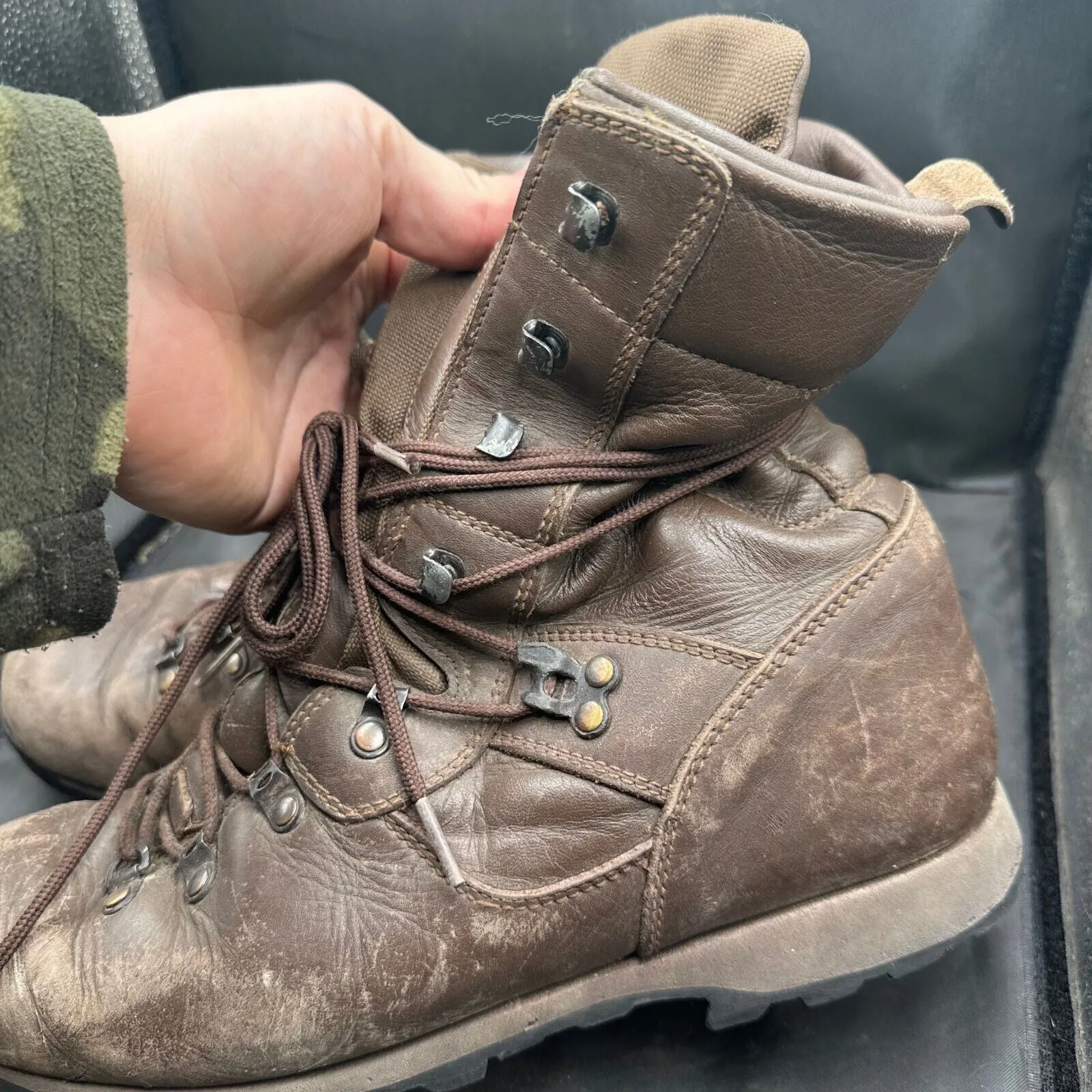 Army Brown Leather ALTBERG Patrol Combat Boots - Size EU 42 - UK 8