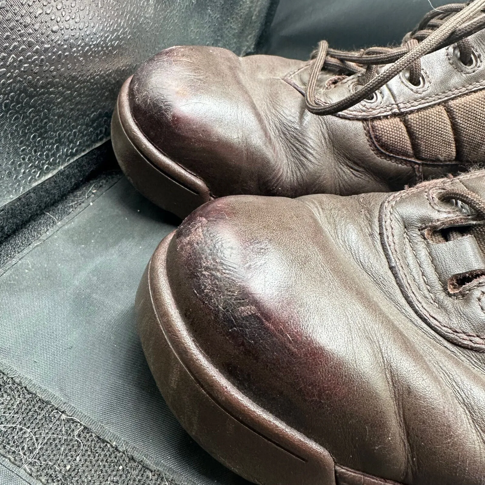Army Brown Leather BATES Combat Boots - Size EU 46 - UK 11M