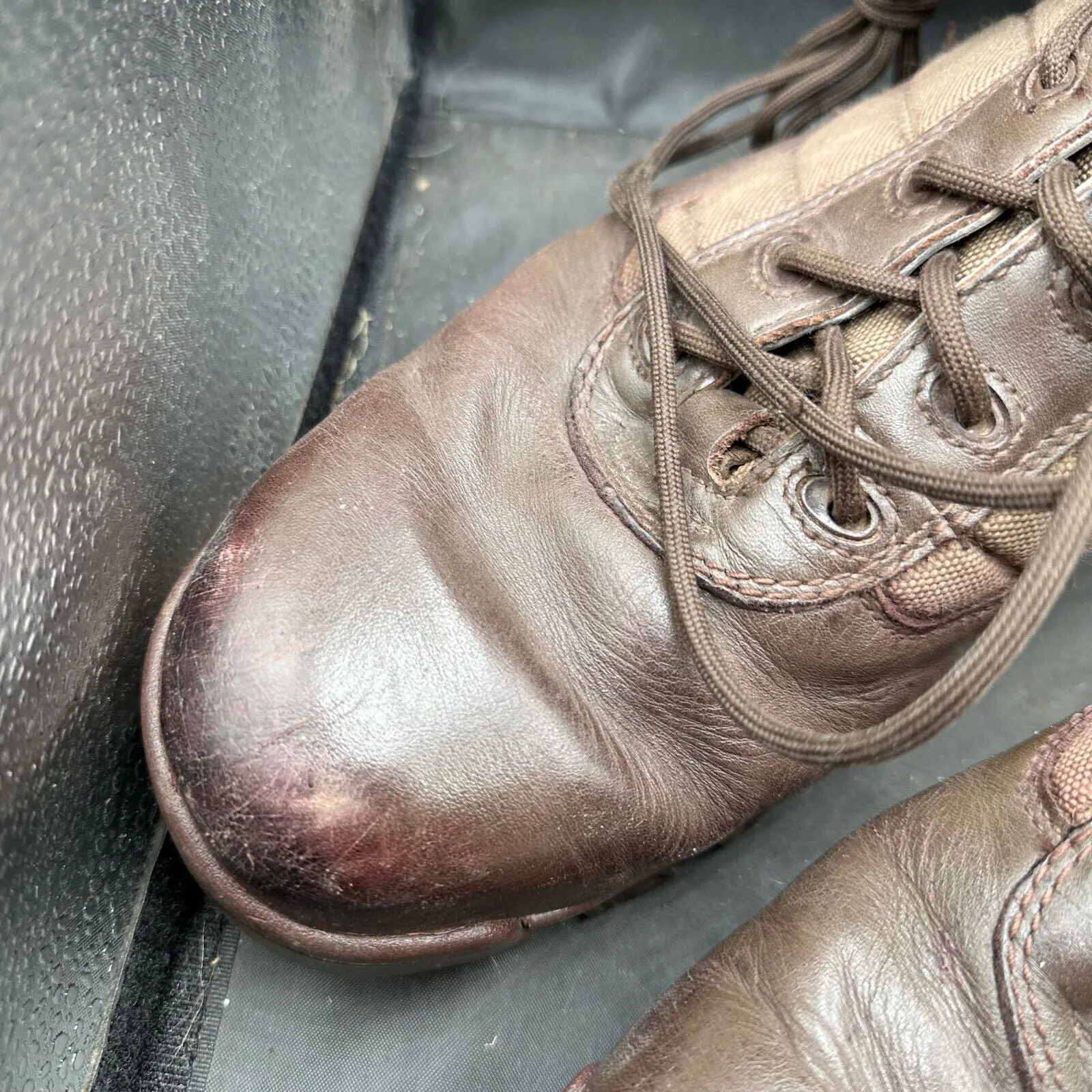 Army Brown Leather BATES Combat Boots - Size EU 46 - UK 11M
