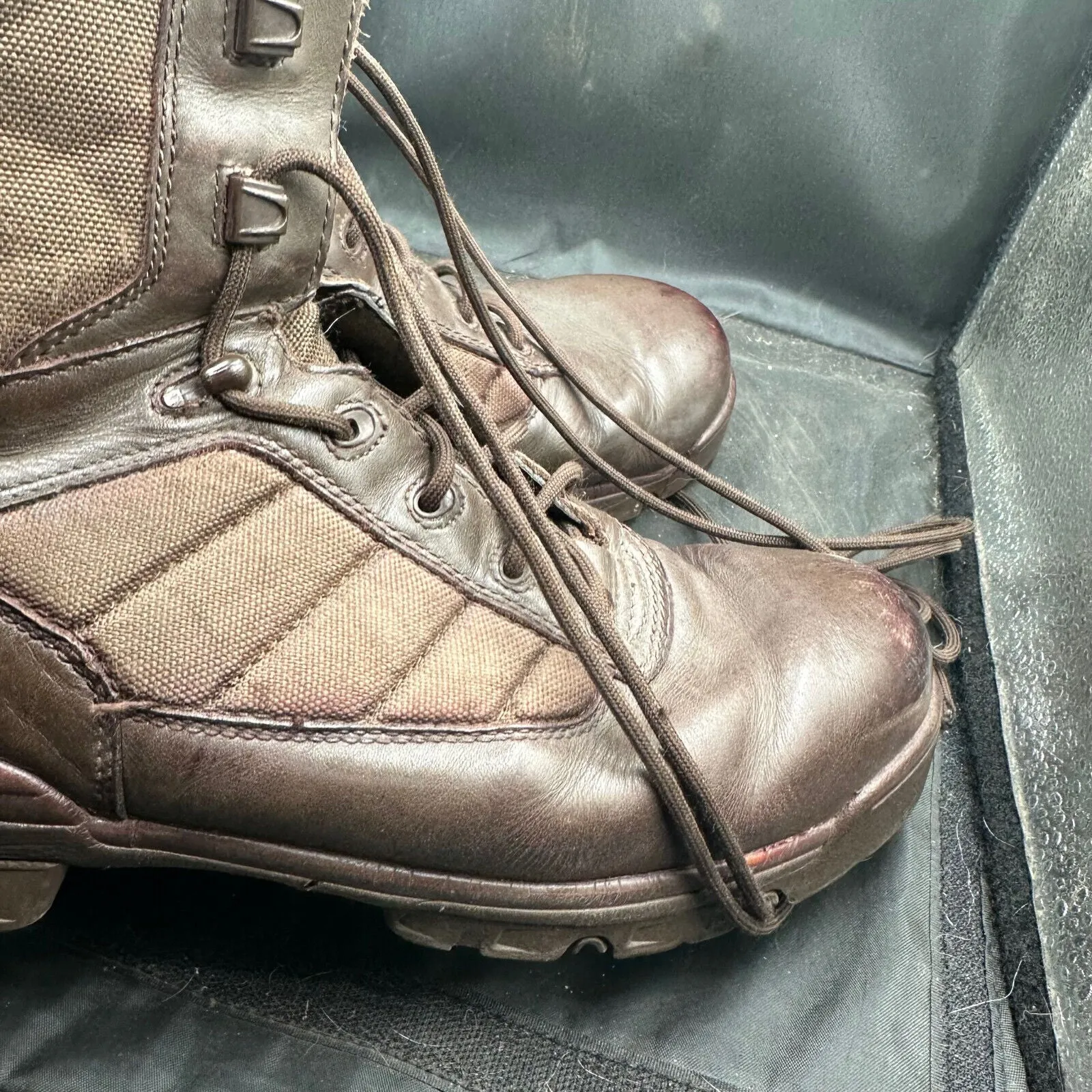 Army Brown Leather BATES Combat Boots - Size EU 46 - UK 11M