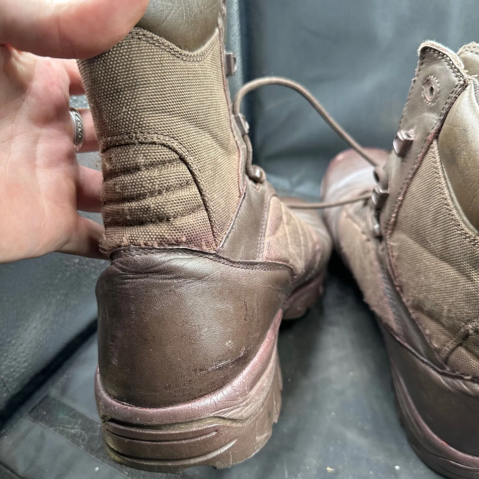 Army Brown Leather BATES Combat Boots - Size EU 46 - UK 11M