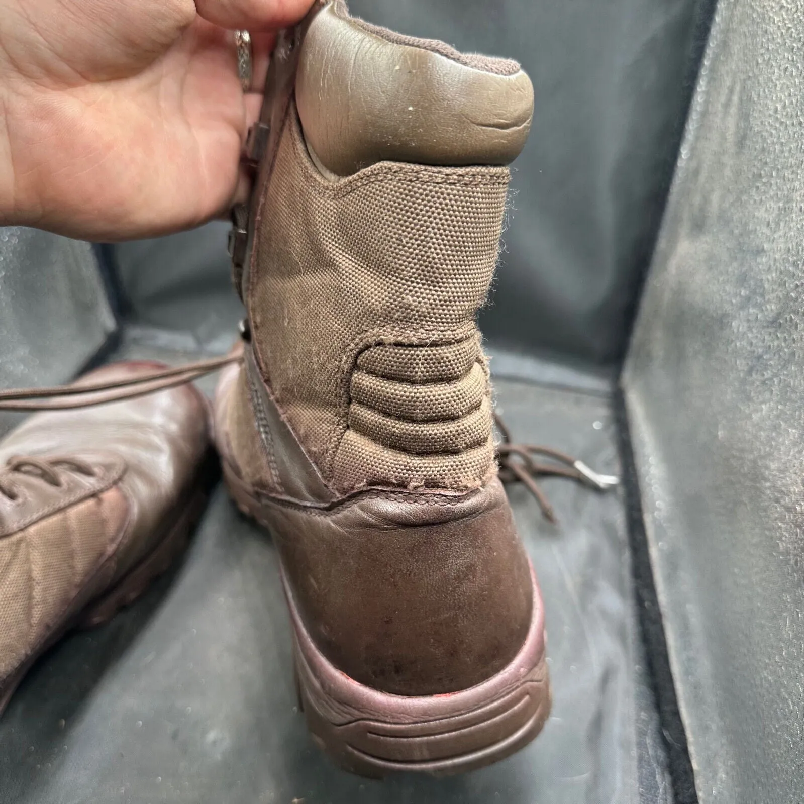 Army Brown Leather BATES Combat Boots - Size EU 46 - UK 11M