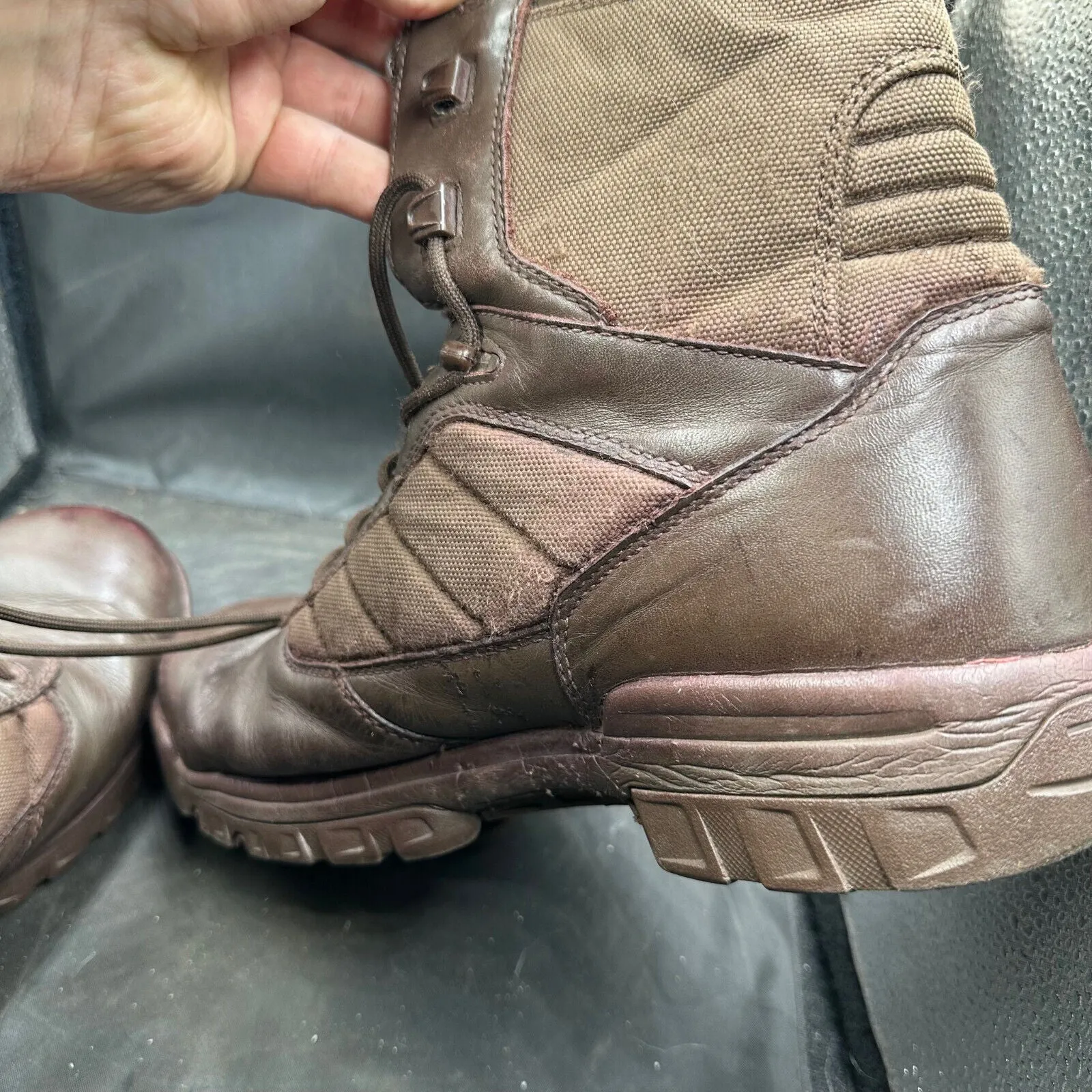 Army Brown Leather BATES Combat Boots - Size EU 46 - UK 11M