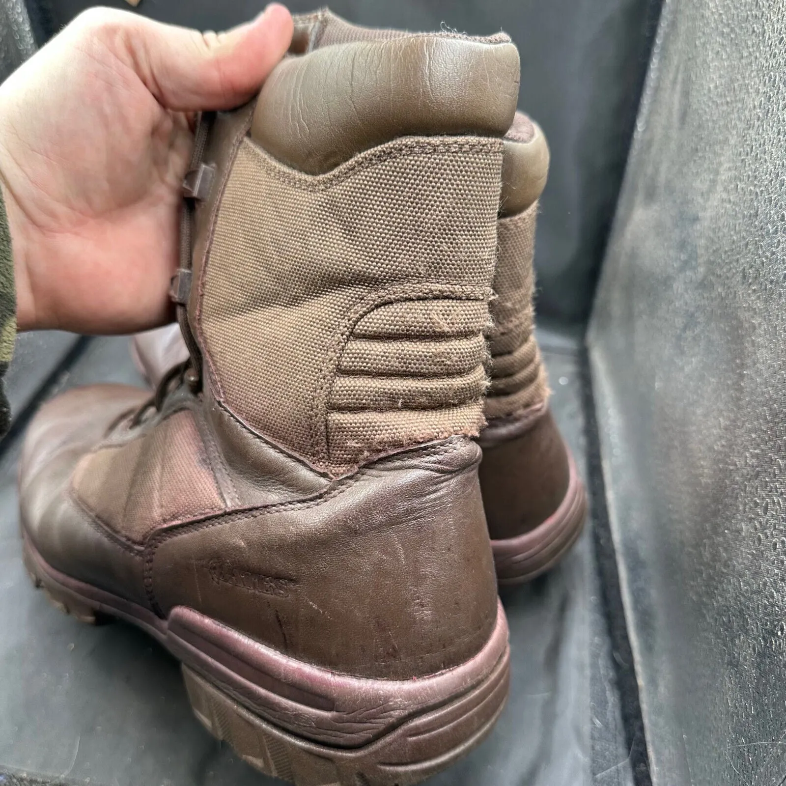 Army Brown Leather BATES Combat Boots - Size EU 46 - UK 11M