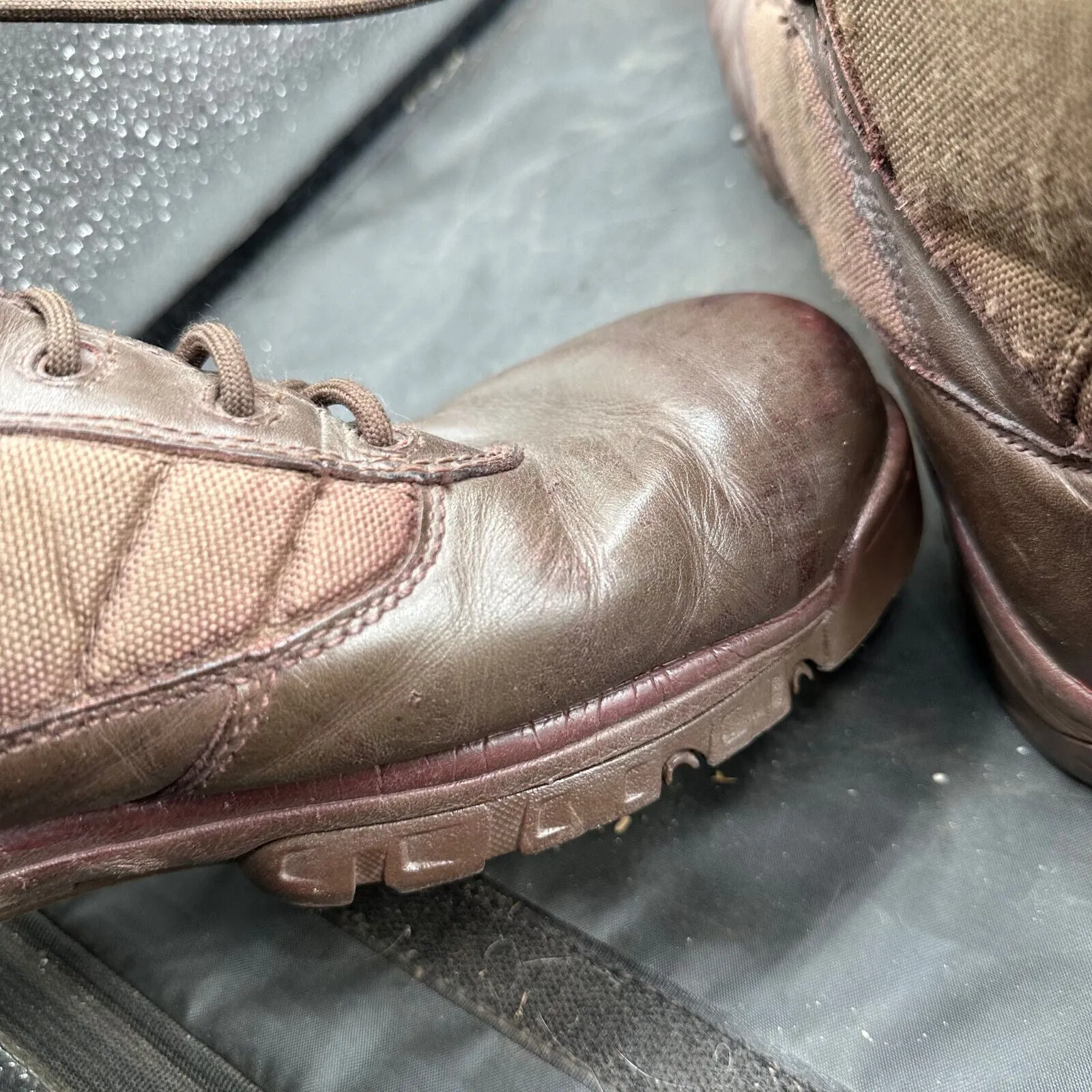 Army Brown Leather BATES Combat Boots - Size EU 46 - UK 11M
