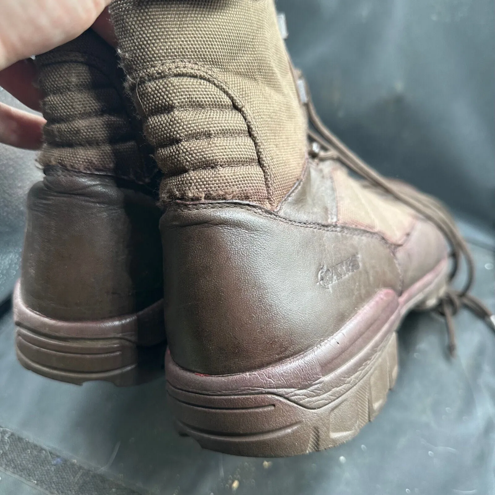 Army Brown Leather BATES Combat Boots - Size EU 46 - UK 11M
