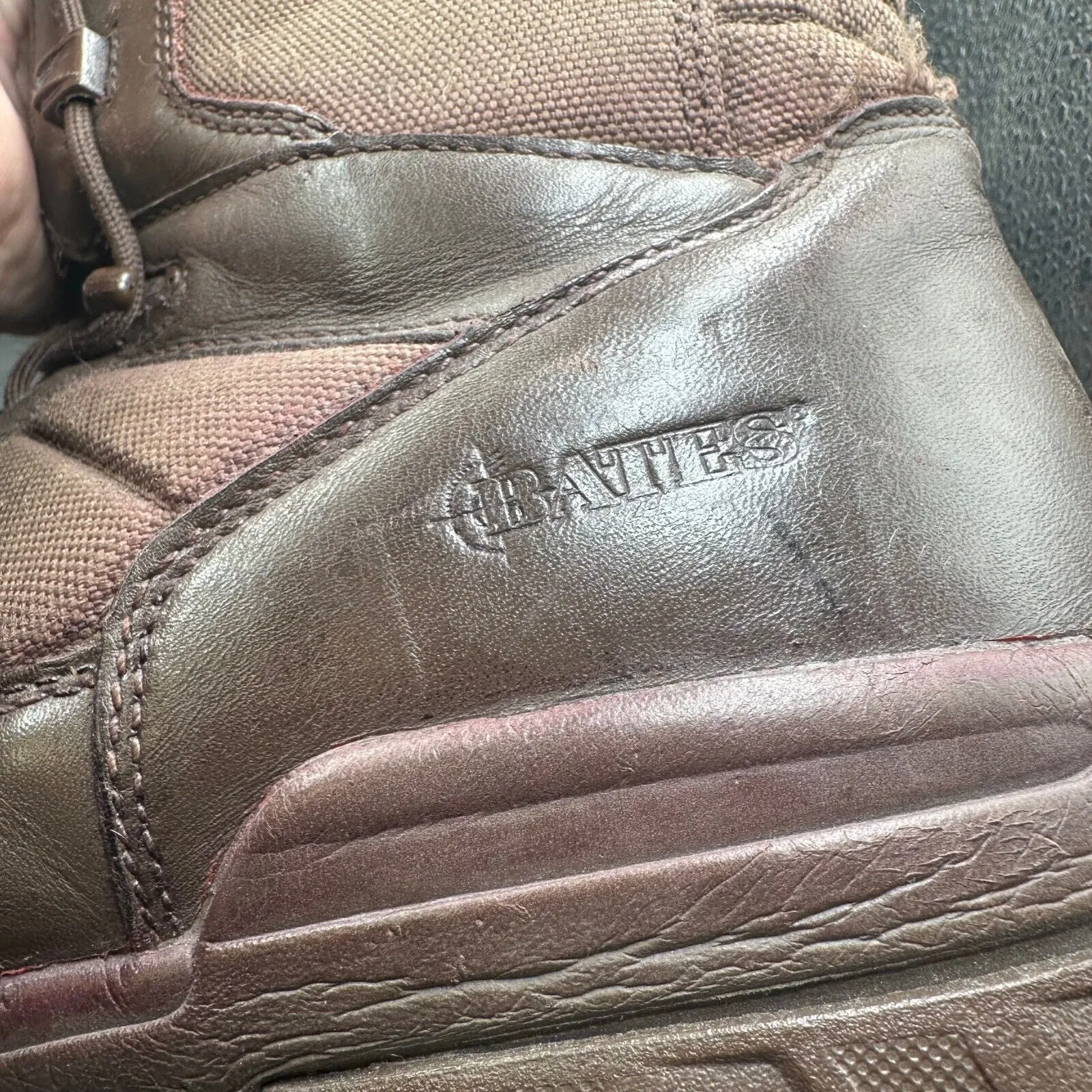 Army Brown Leather BATES Combat Boots - Size EU 46 - UK 11M