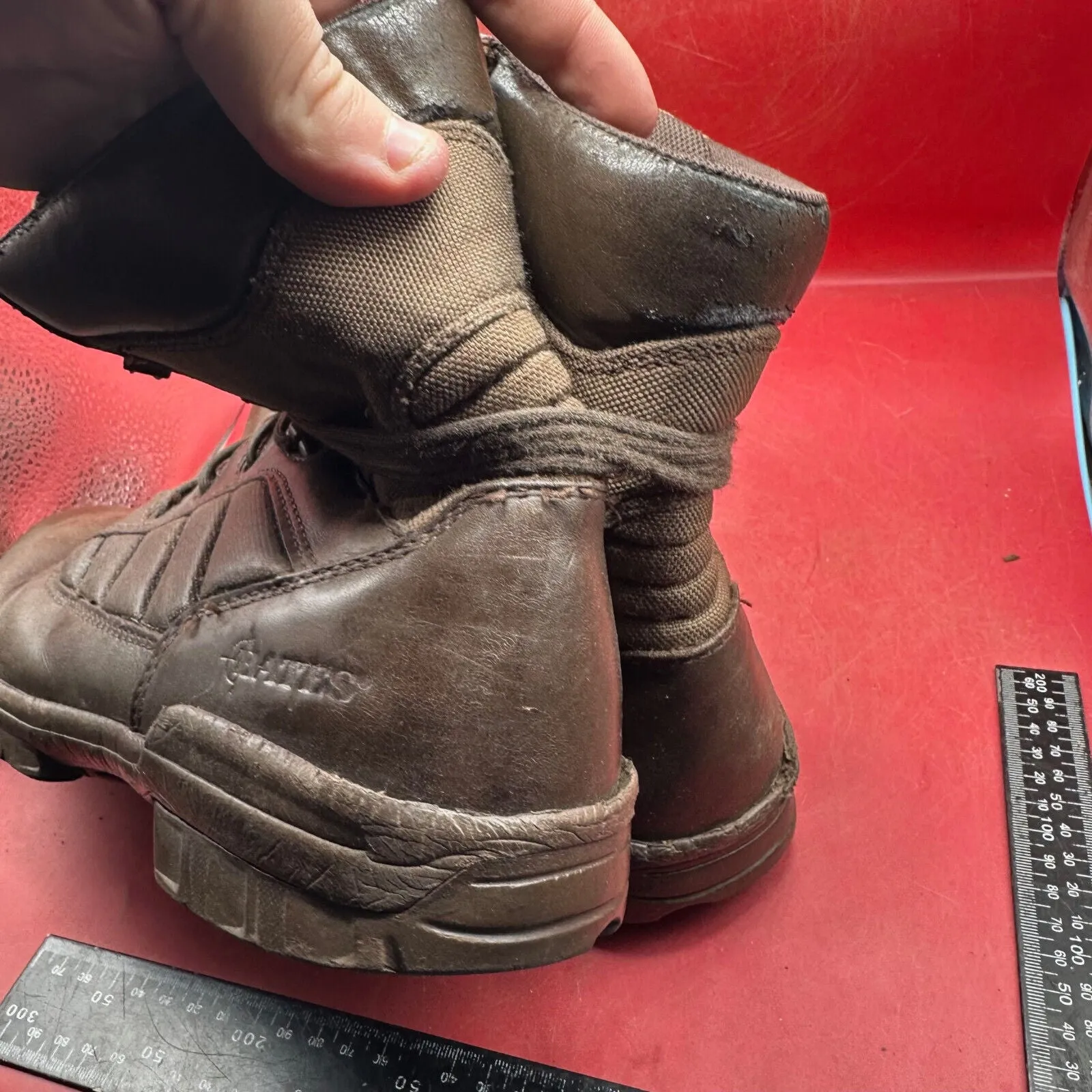 Army Brown Leather BATES High Top Combat Patrol Boots - Size UK 9M - EU 43