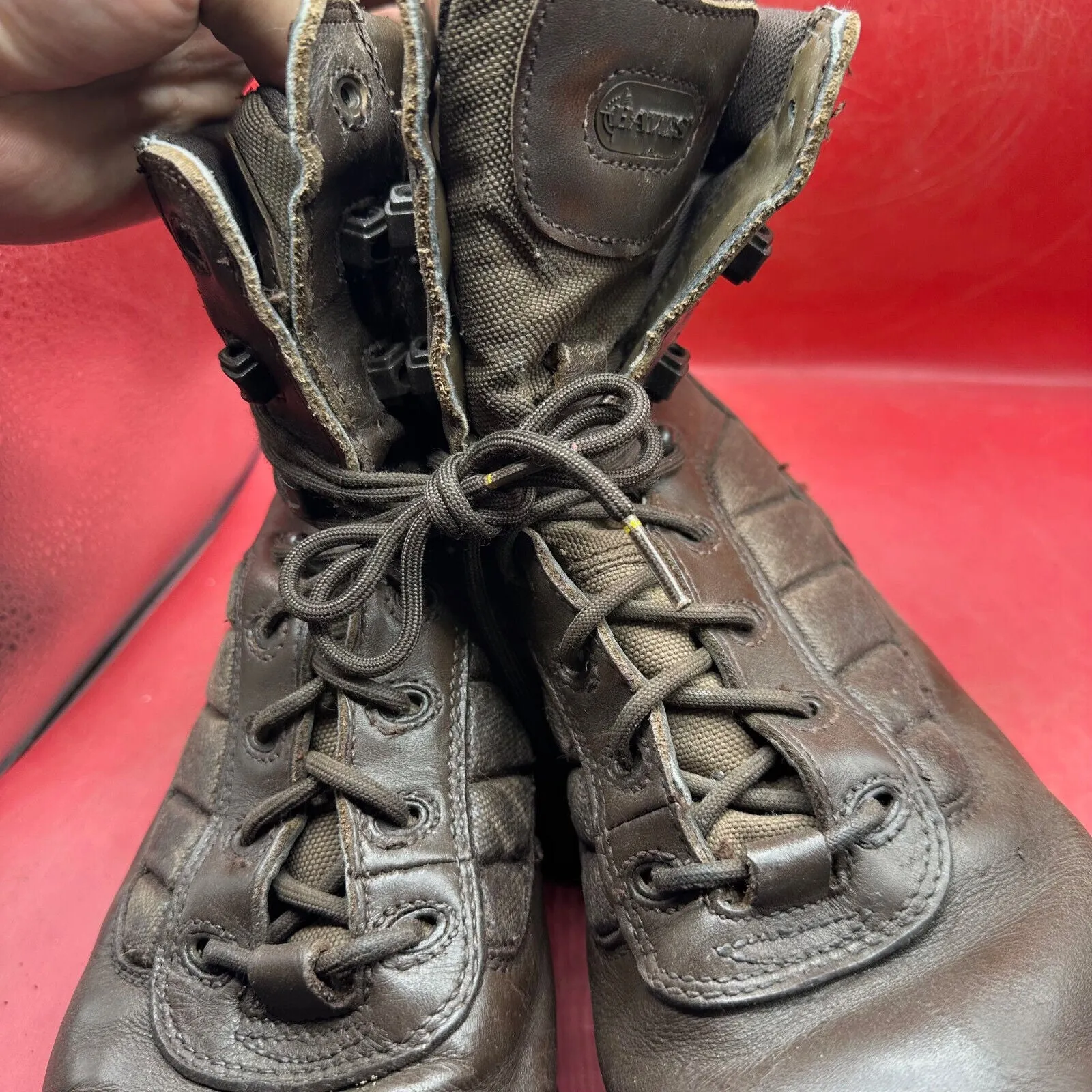 Army Brown Leather BATES High Top Combat Patrol Boots - Size UK 9M - EU 43