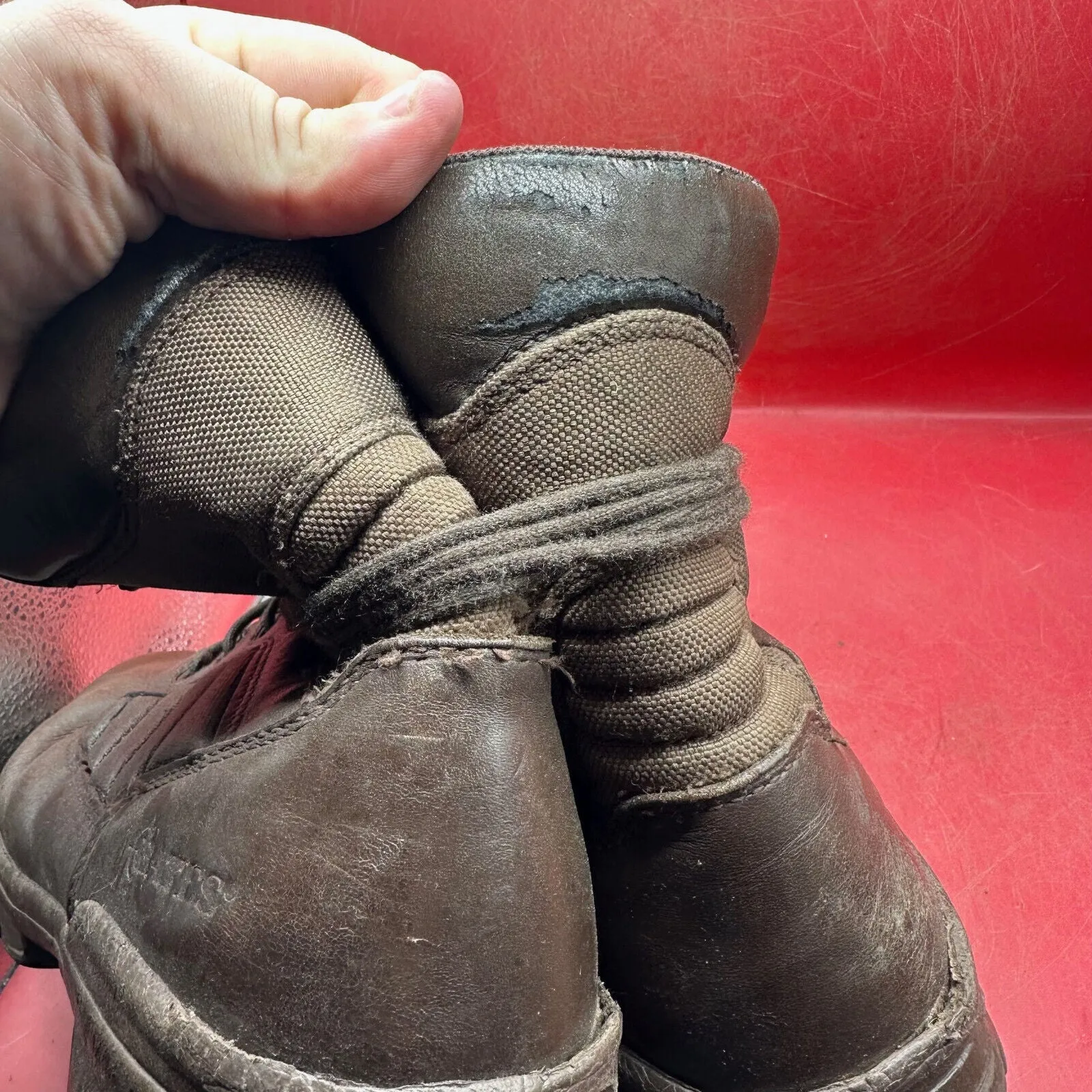 Army Brown Leather BATES High Top Combat Patrol Boots - Size UK 9M - EU 43