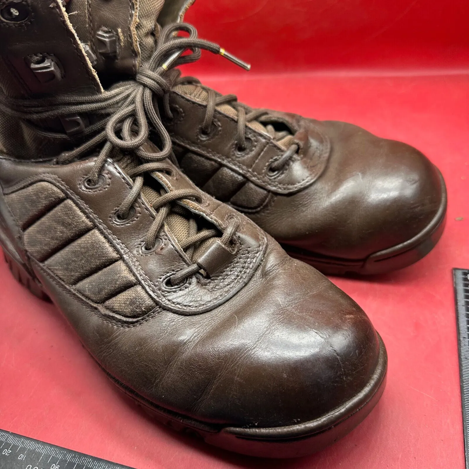Army Brown Leather BATES High Top Combat Patrol Boots - Size UK 9M - EU 43