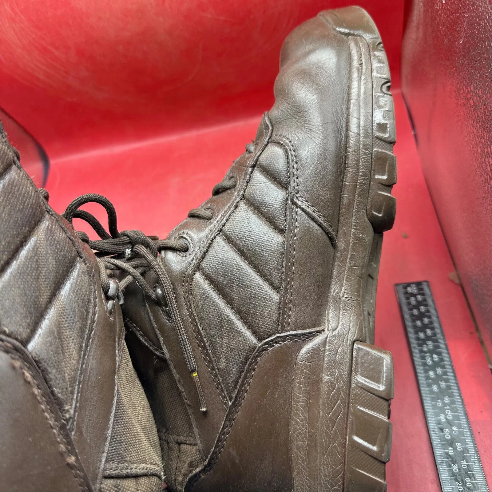 Army Brown Leather BATES High Top Combat Patrol Boots - Size UK 9M - EU 43