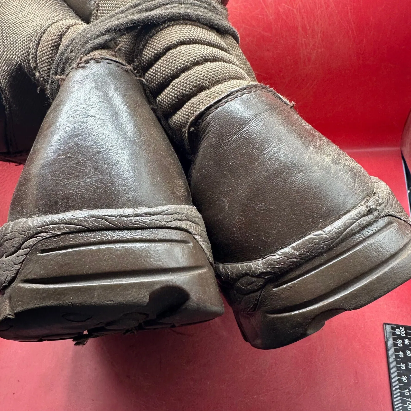 Army Brown Leather BATES High Top Combat Patrol Boots - Size UK 9M - EU 43