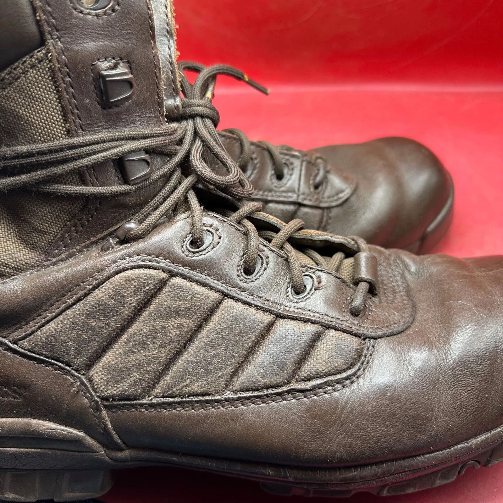 Army Brown Leather BATES High Top Combat Patrol Boots - Size UK 9M - EU 43