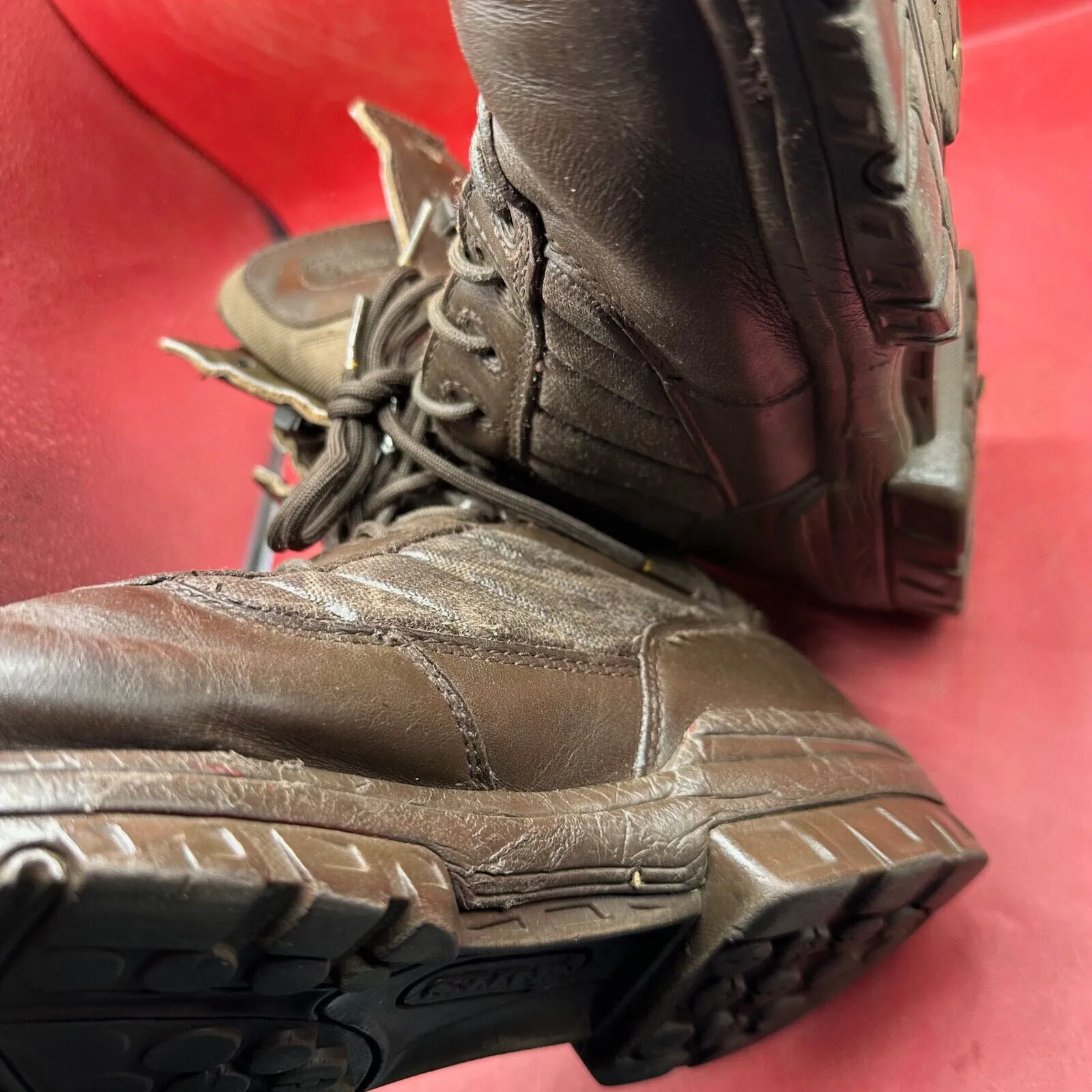 Army Brown Leather BATES High Top Combat Patrol Boots - Size UK 9M - EU 43
