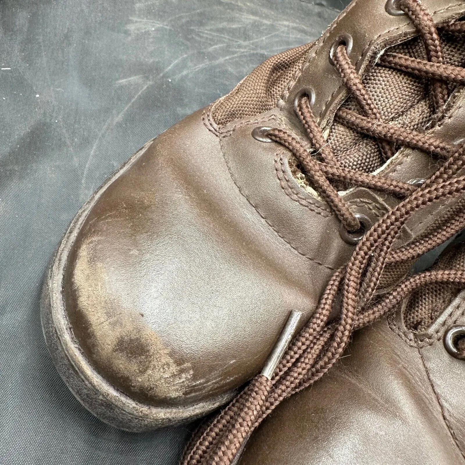 Army Brown Leather High Top Combat Boots - Size EU 37 - UK 4