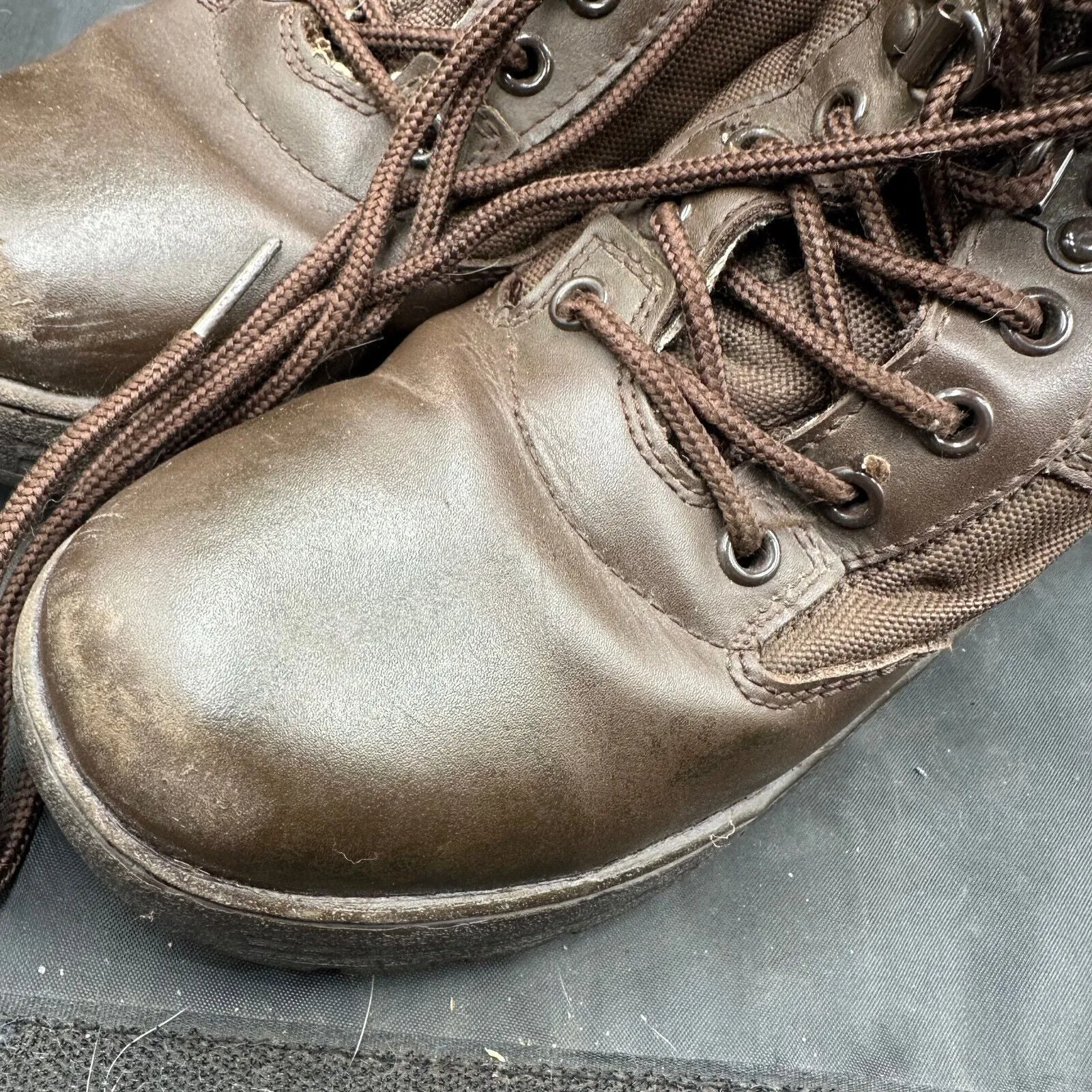 Army Brown Leather High Top Combat Boots - Size EU 37 - UK 4