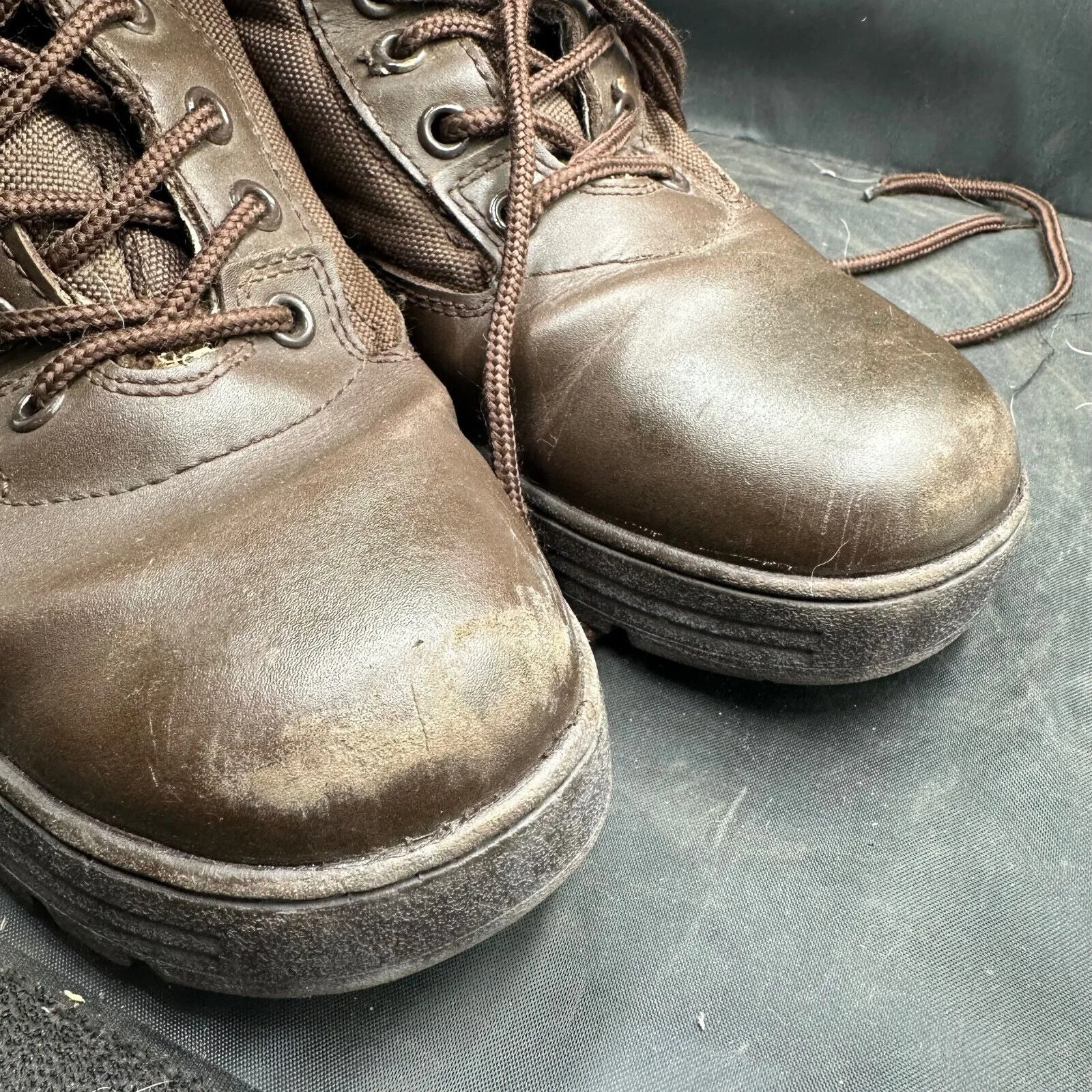 Army Brown Leather High Top Combat Boots - Size EU 37 - UK 4