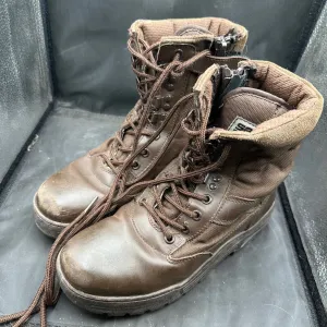 Army Brown Leather High Top Combat Boots - Size EU 37 - UK 4