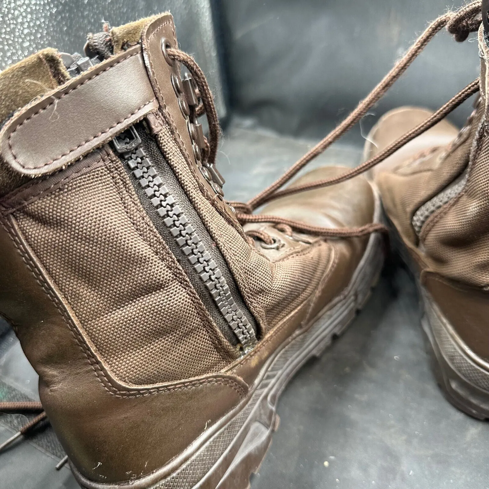 Army Brown Leather High Top Combat Boots - Size EU 37 - UK 4
