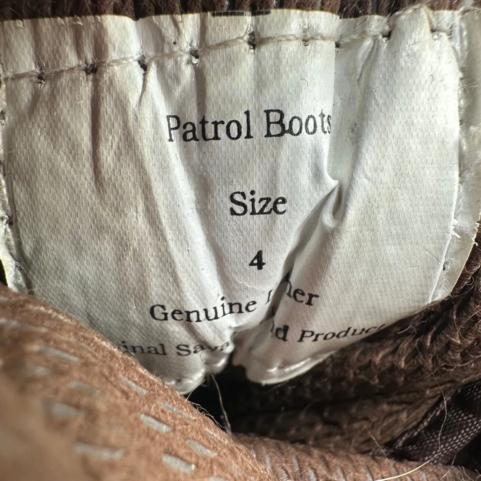 Army Brown Leather High Top Combat Boots - Size EU 37 - UK 4