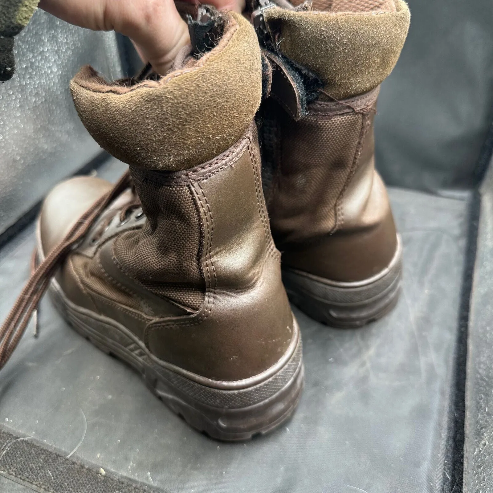 Army Brown Leather High Top Combat Boots - Size EU 37 - UK 4