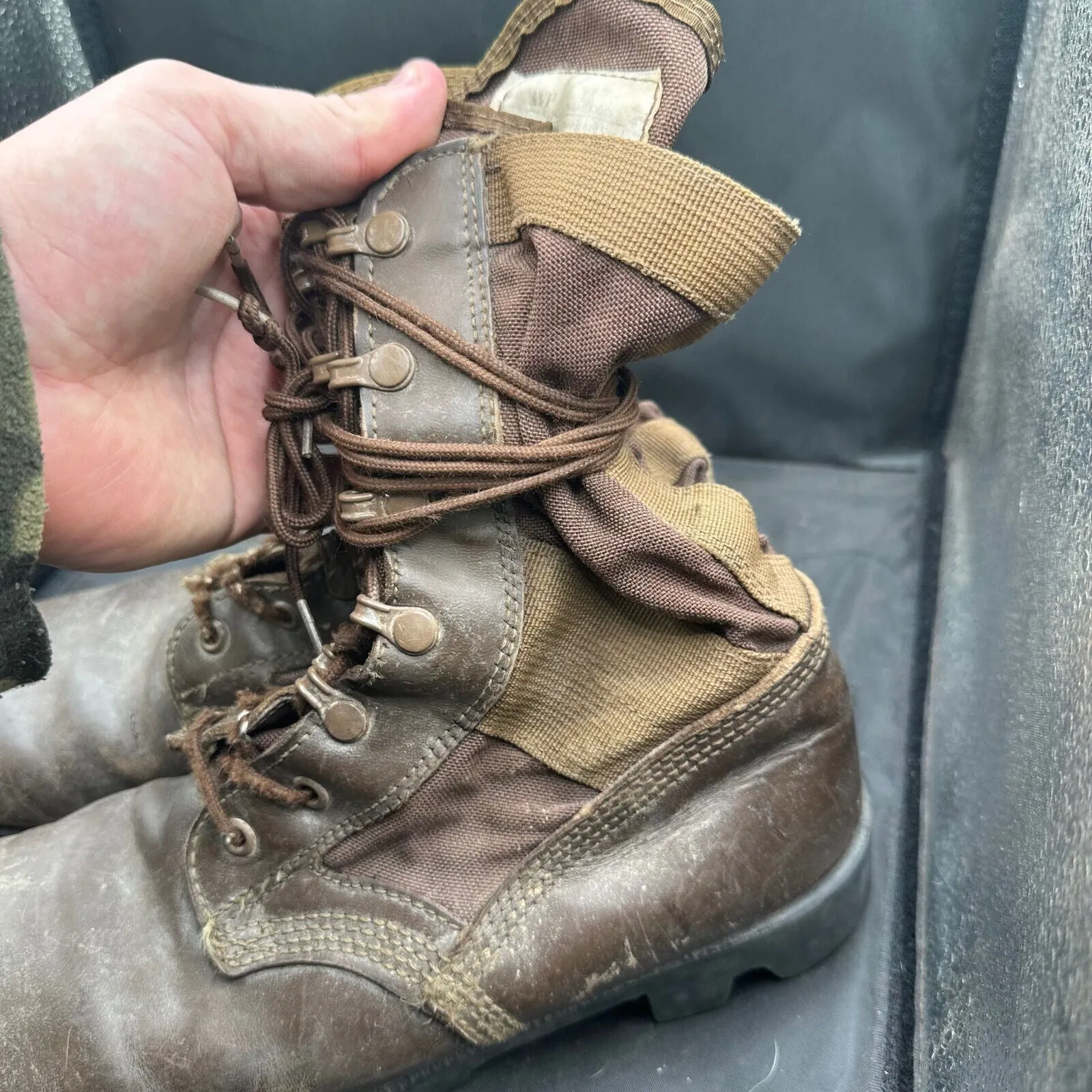 Army Brown Leather High Top Desert Patrol Combat Boots - Size EU 42 - UK 8M