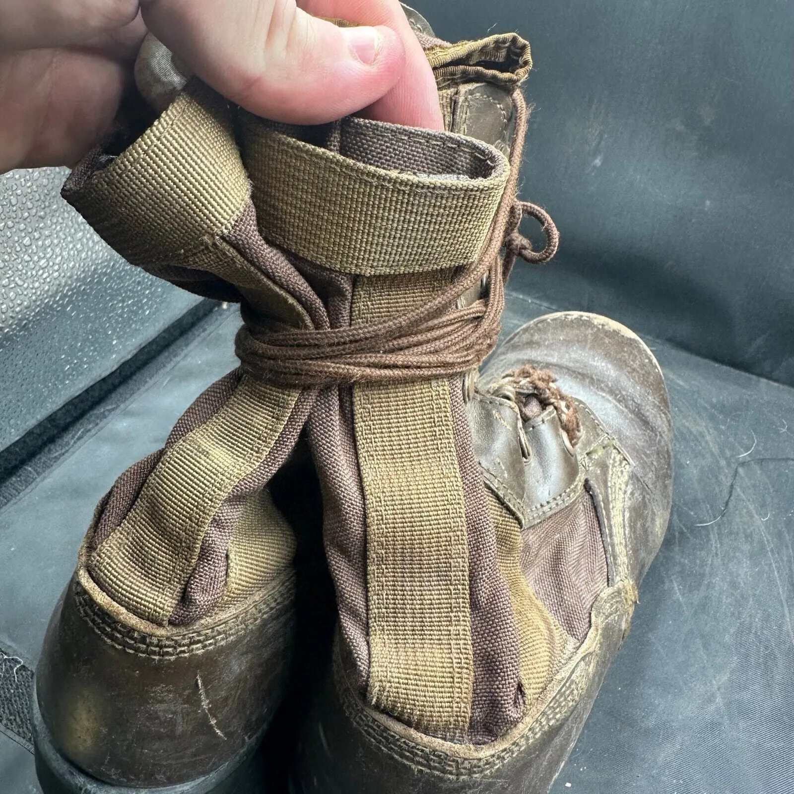 Army Brown Leather High Top Desert Patrol Combat Boots - Size EU 42 - UK 8M