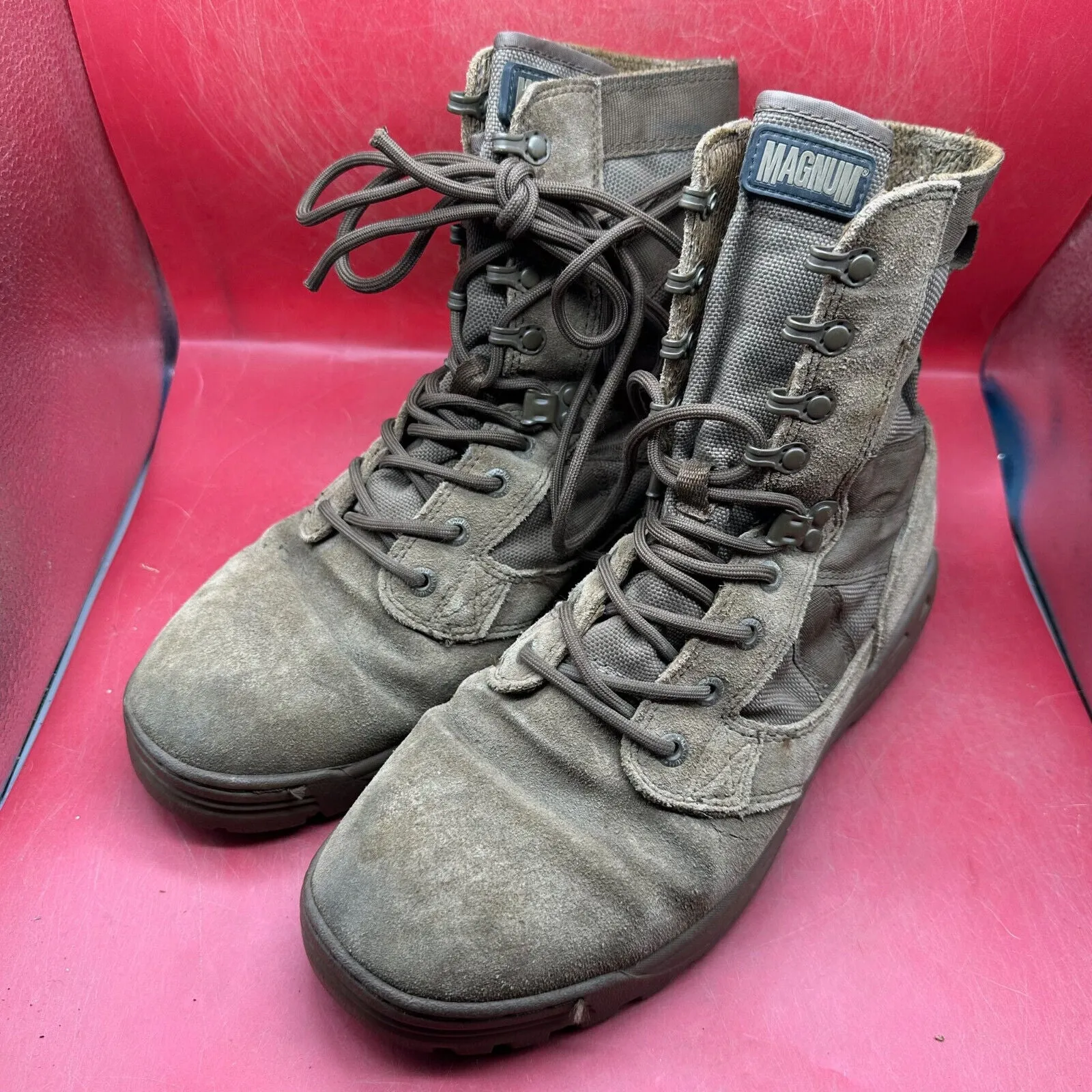 Army Brown Leather MAGNUM High Top Combat Patrol Boots - Size UK 8M - EU 42