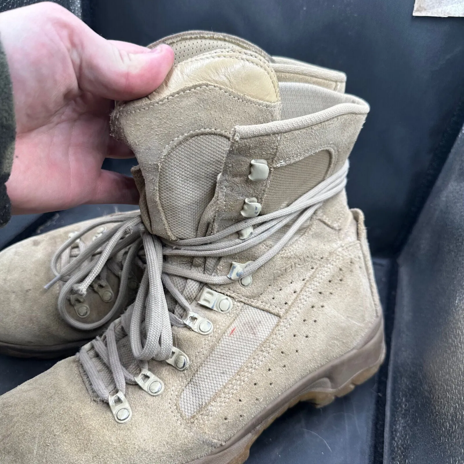 Army Brown Leather Meindl High Top Combat Patrol Boots- Size EU 43 - UK 9