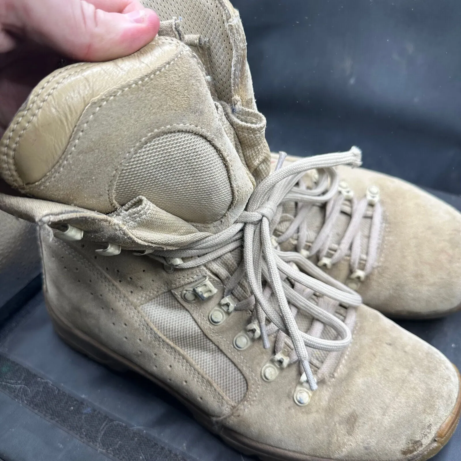 Army Brown Leather Meindl High Top Combat Patrol Boots- Size EU 43 - UK 9