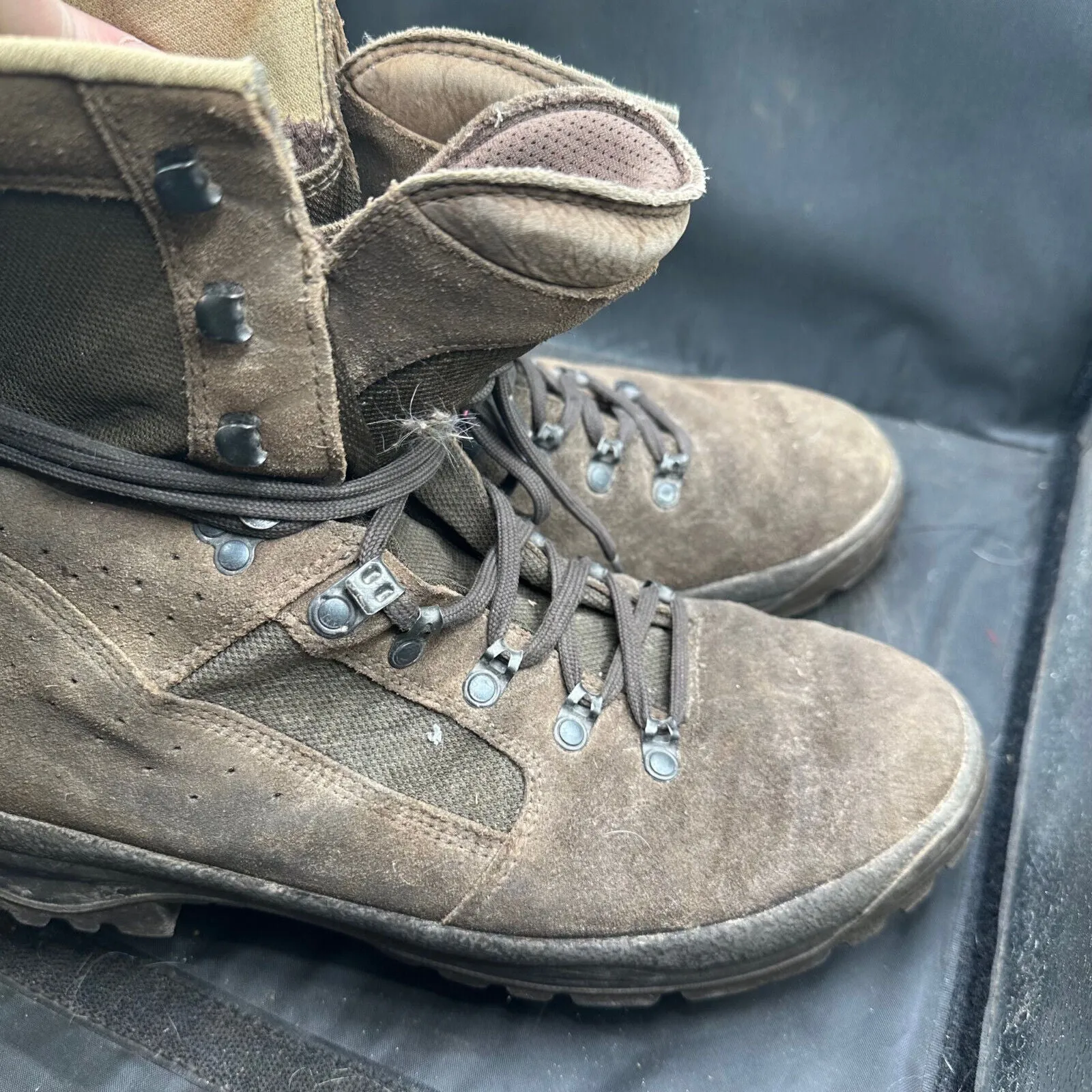 Army Brown Leather Meindl High Top Combat Patrol Boots- Size EU 47 - UK 12W