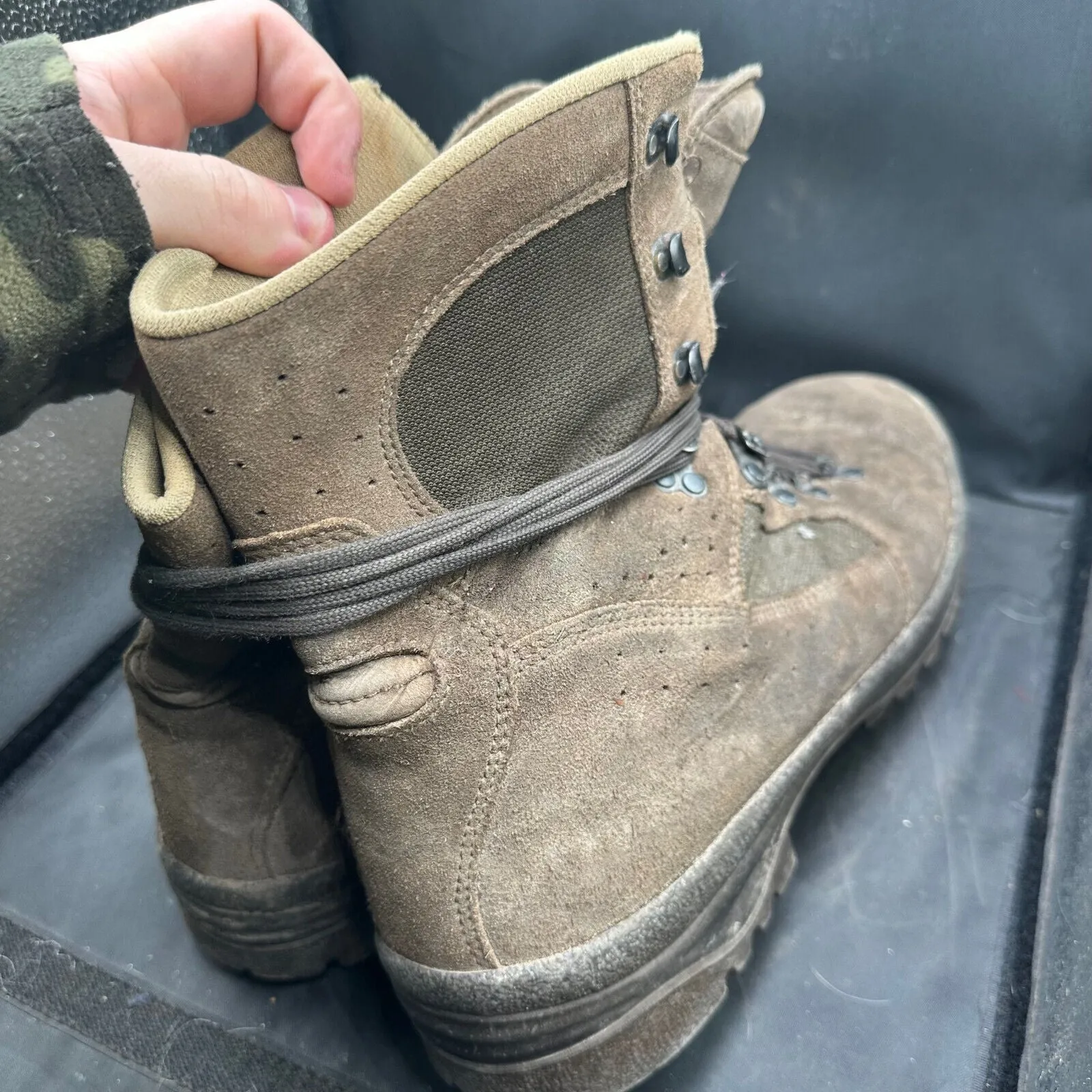 Army Brown Leather Meindl High Top Combat Patrol Boots- Size EU 47 - UK 12W