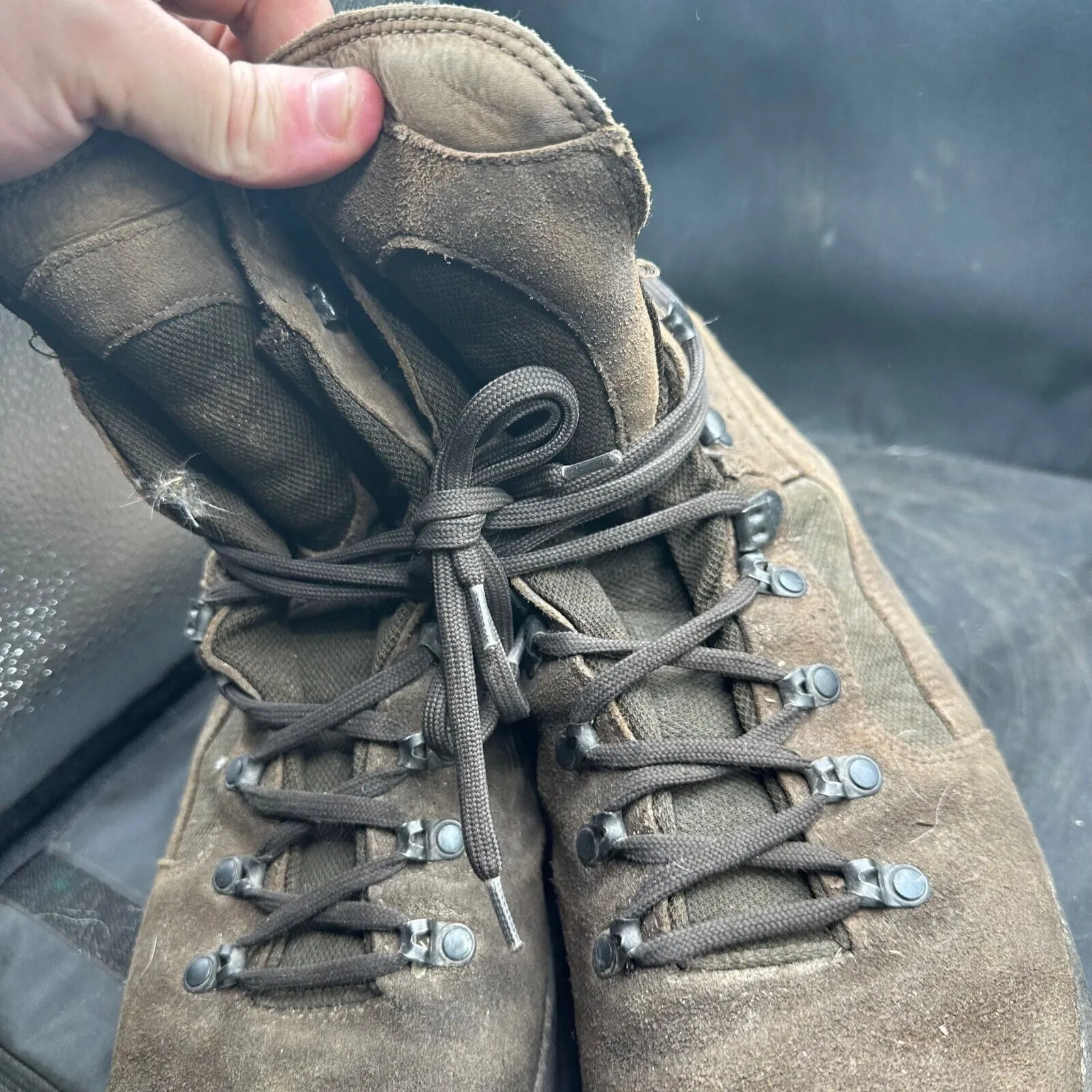Army Brown Leather Meindl High Top Combat Patrol Boots- Size EU 47 - UK 12W