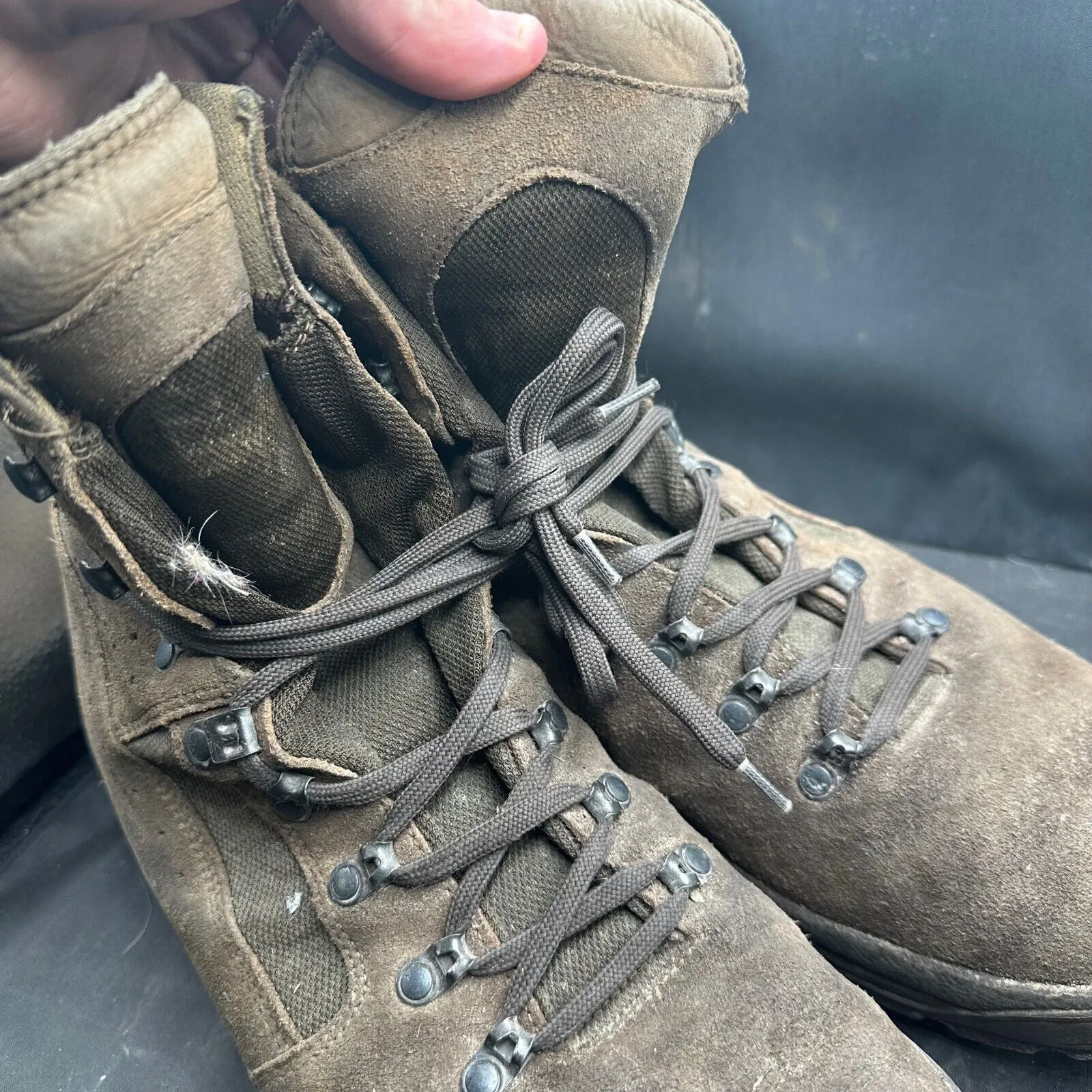 Army Brown Leather Meindl High Top Combat Patrol Boots- Size EU 47 - UK 12W