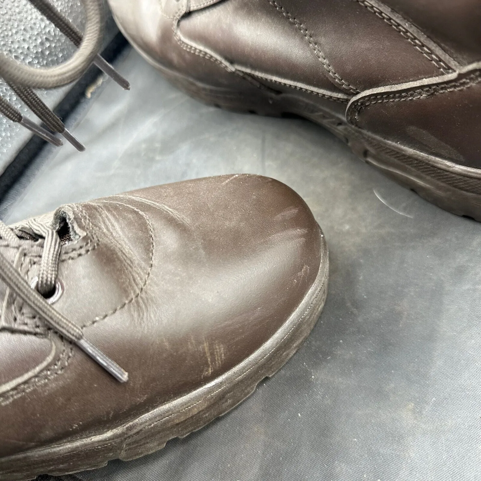 Army Brown Leather Patrol Combat Boots - Size EU 47 - UK 12