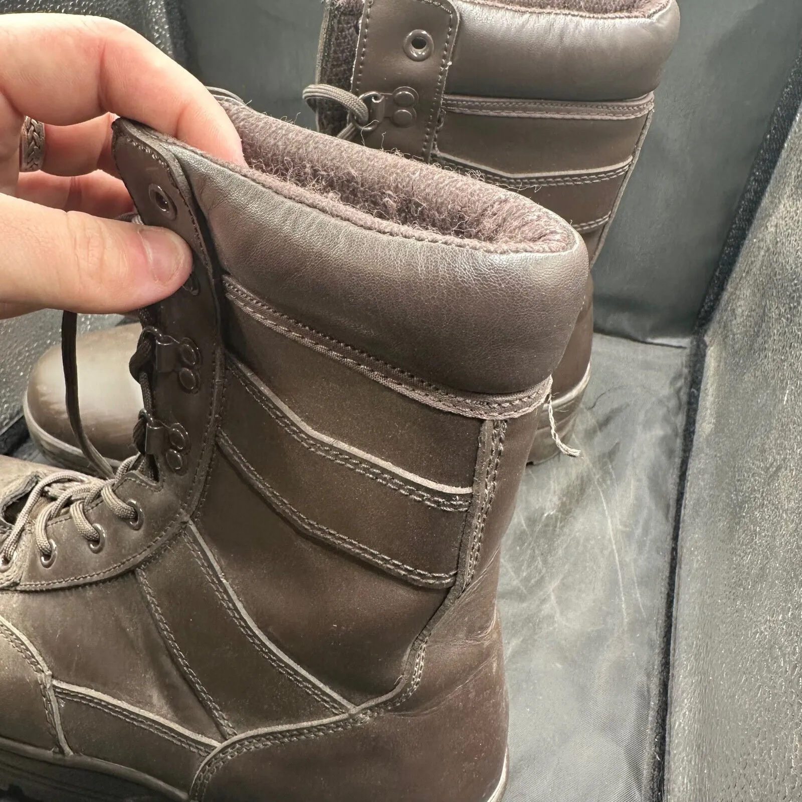 Army Brown Leather Patrol Combat Boots - Size EU 47 - UK 12